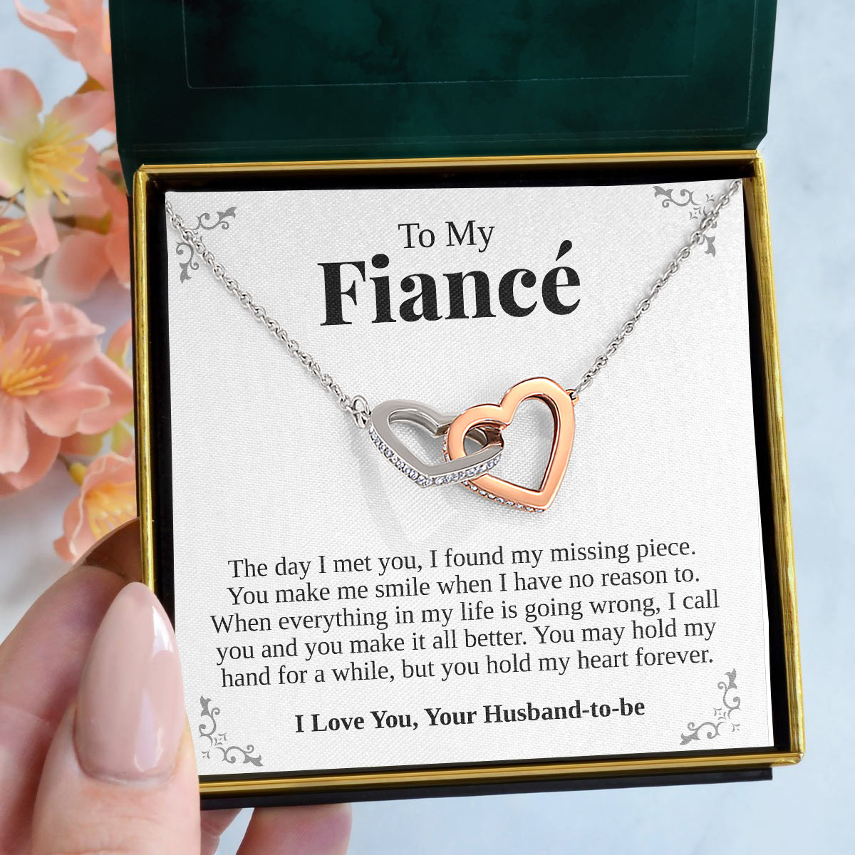 To My Fiance | “I Choose You" | Interlocking Hearts Necklace