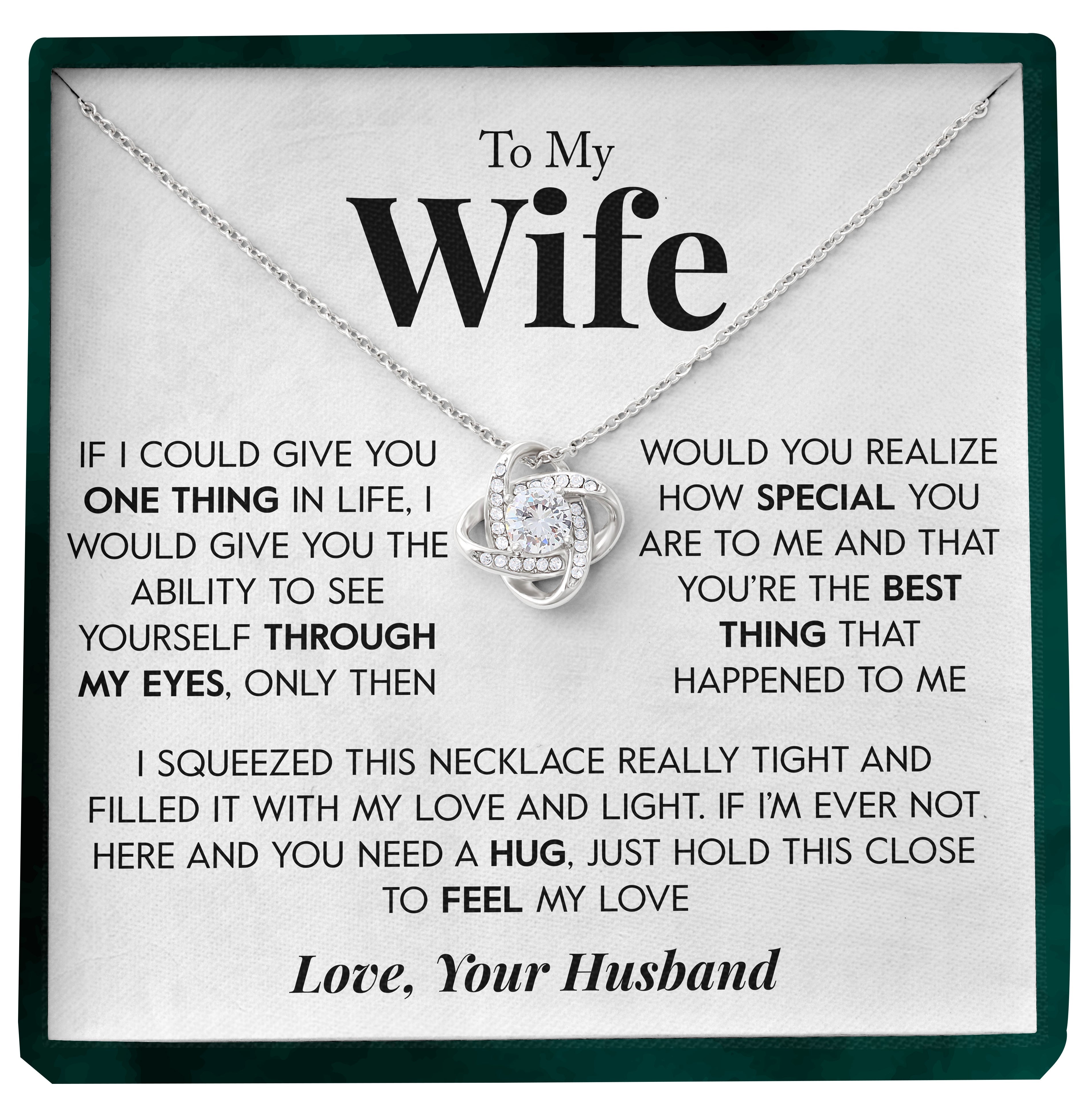 50% OFF - To My Wife | "Through My Eyes" | Love Knot Necklace