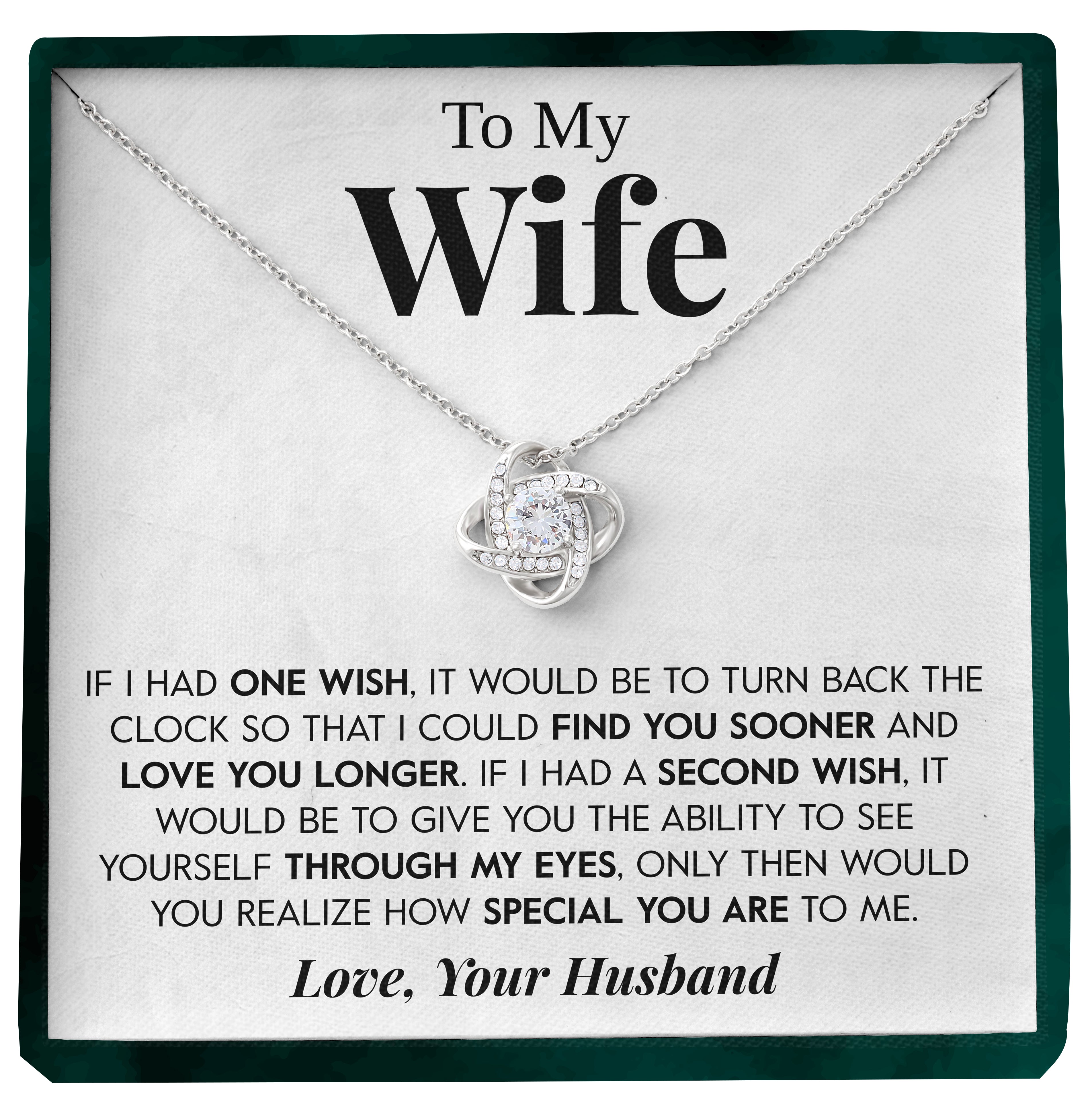 To My Wife | "Two Wishes" | Love Knot Necklace