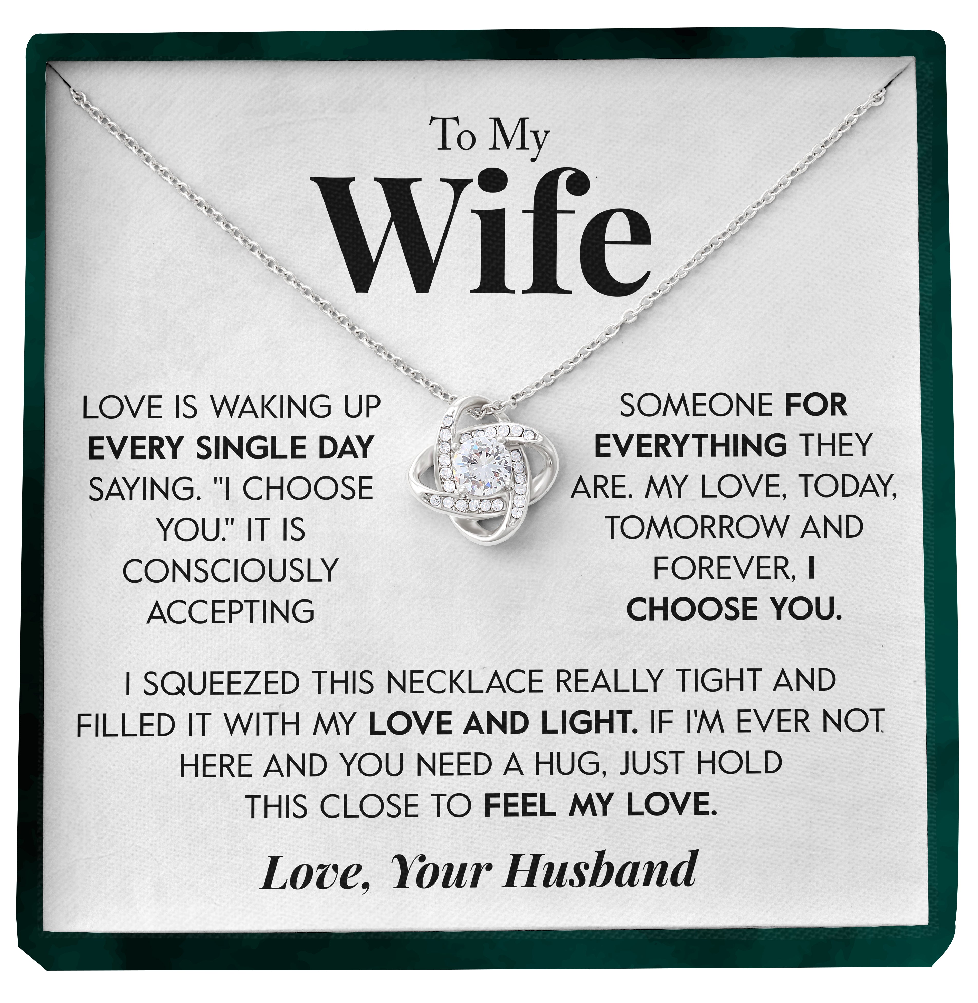 To My Wife | "Today, Tomorrow and Forever" | Love Knot Necklace