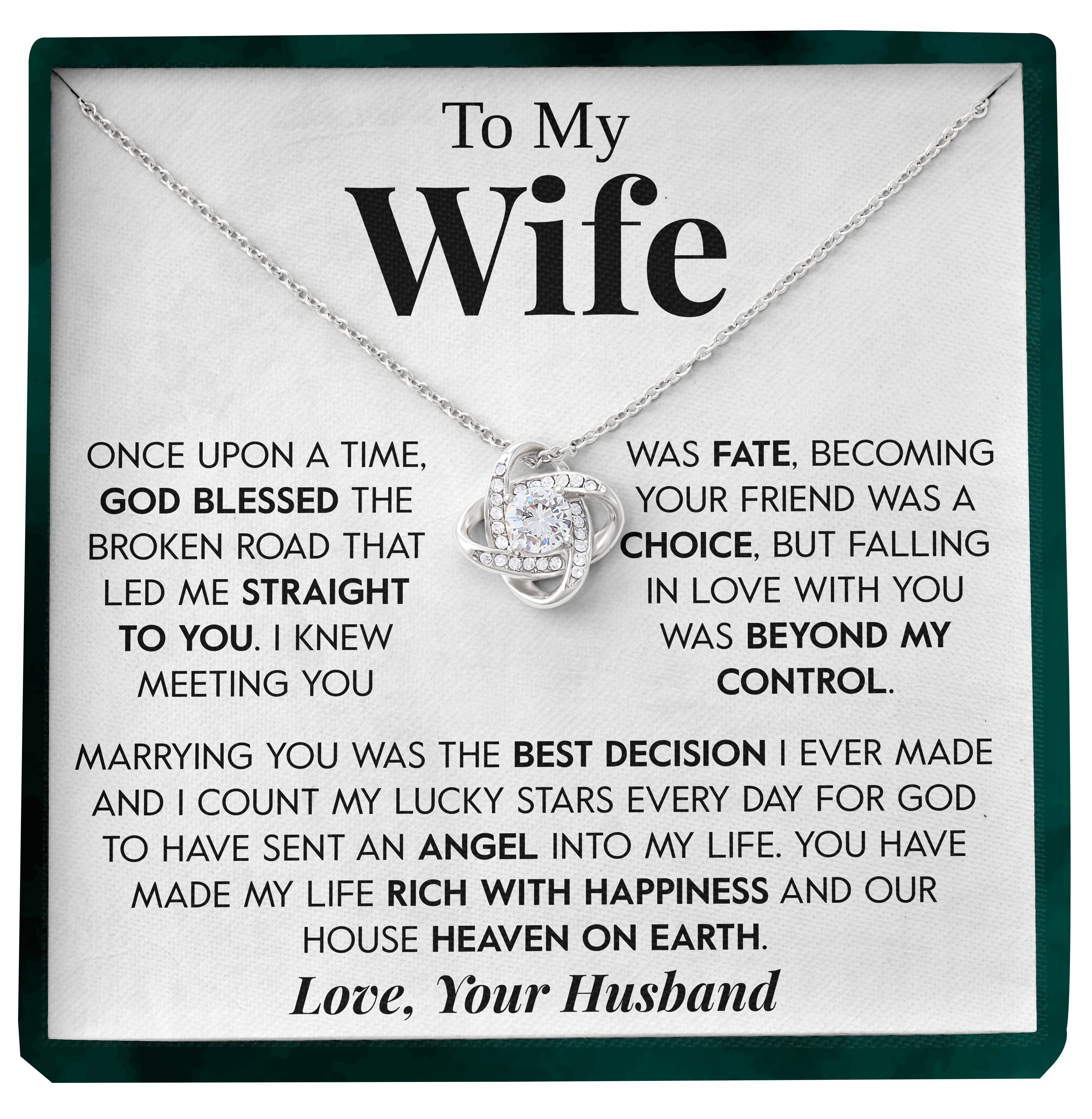 To My Wife | "Heaven on Earth" | Love Knot Necklace