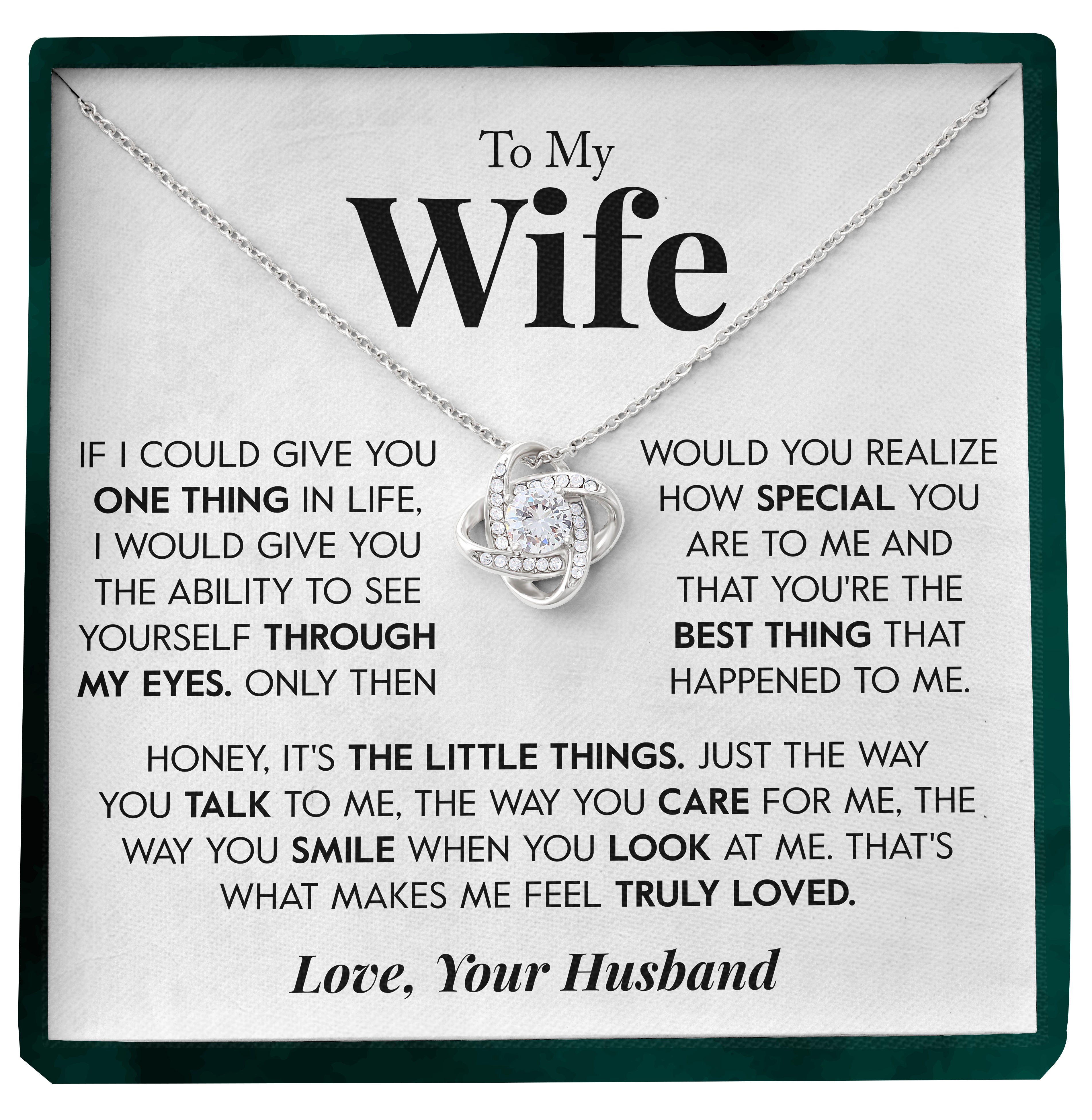 To My Wife | "Truly Loved" | Love Knot Necklace