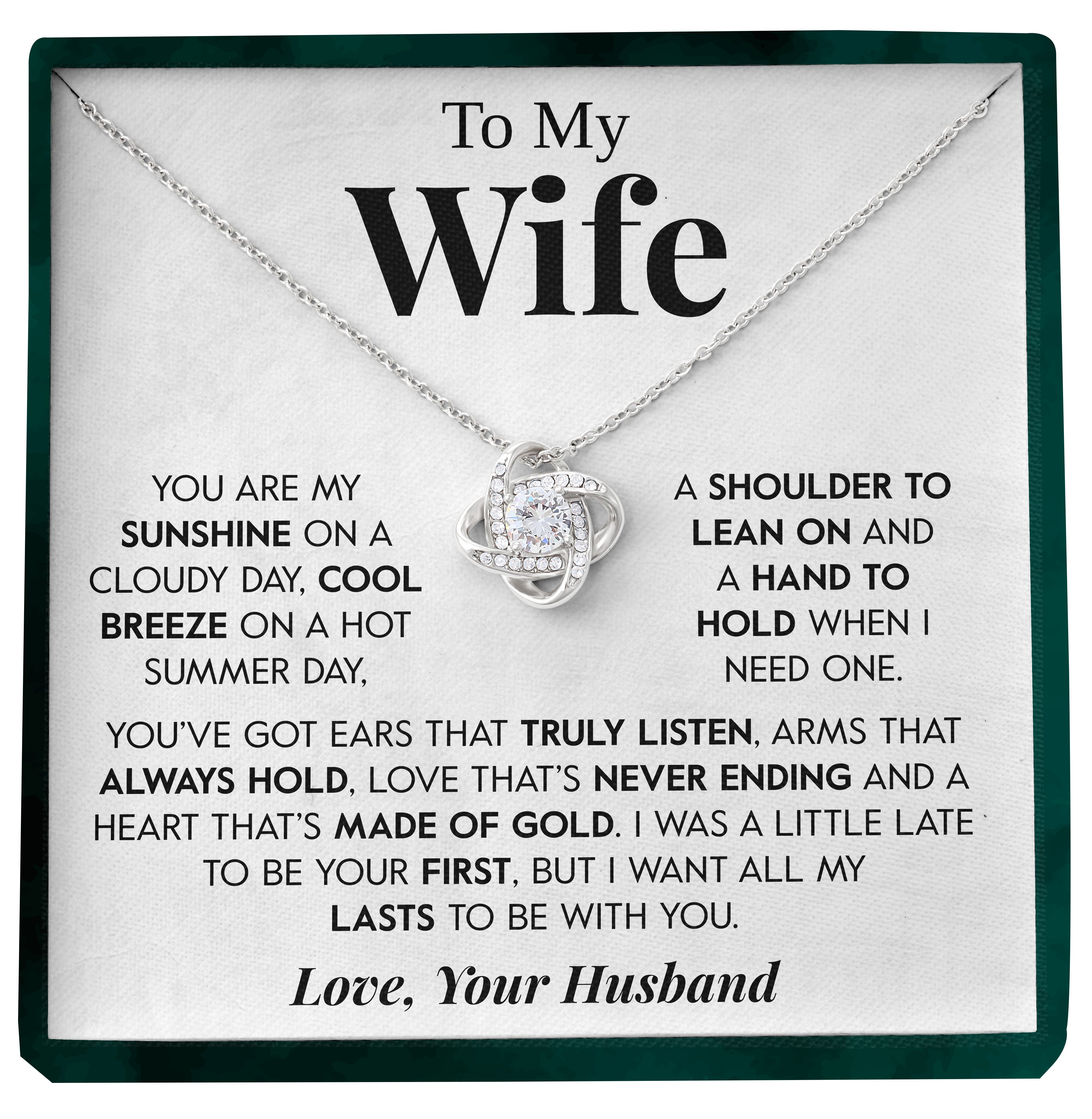 To My Wife | "All of my Lasts" | Love Knot Necklace