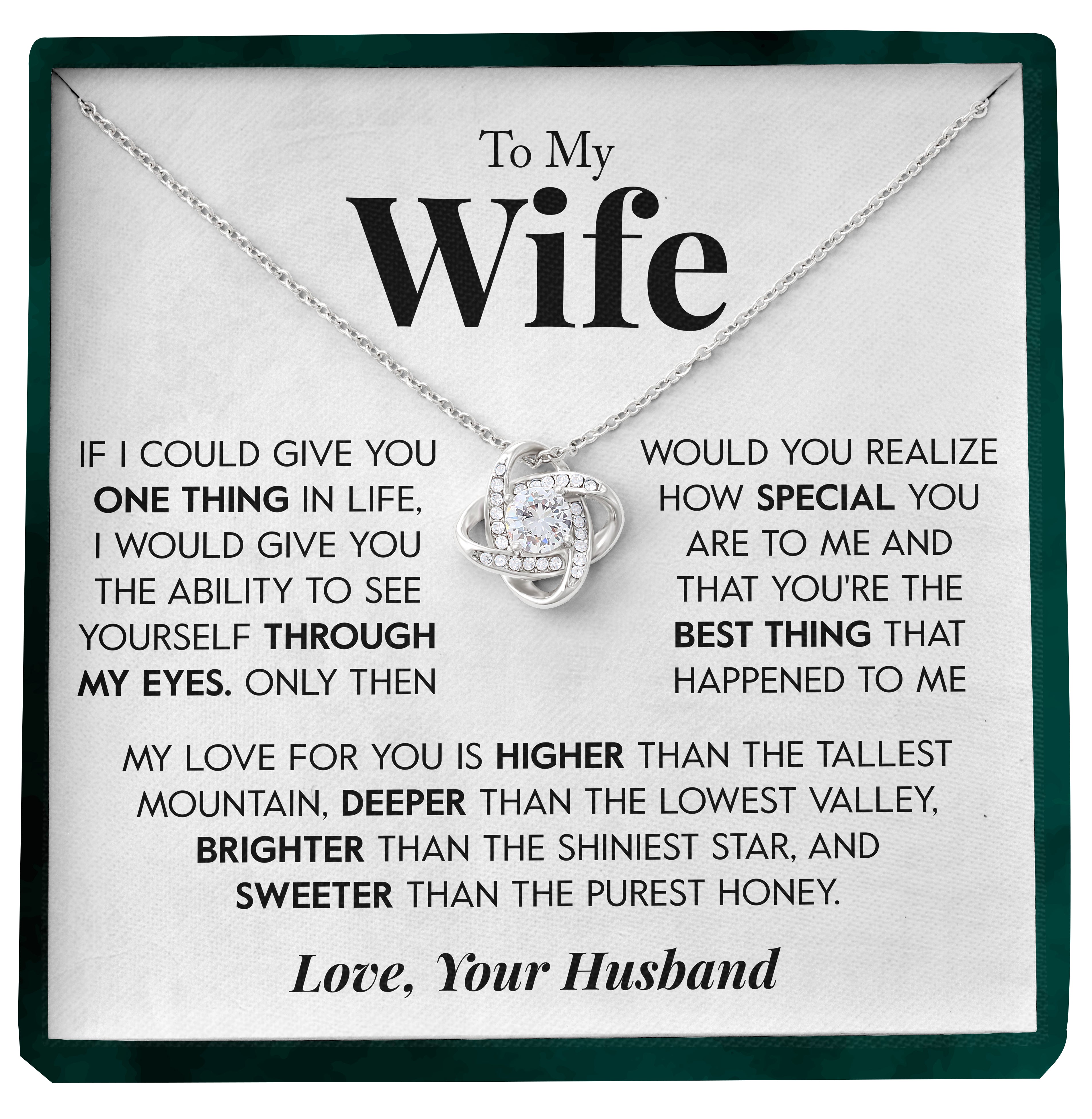To My Wife | "One Thing" | Love Knot Necklace