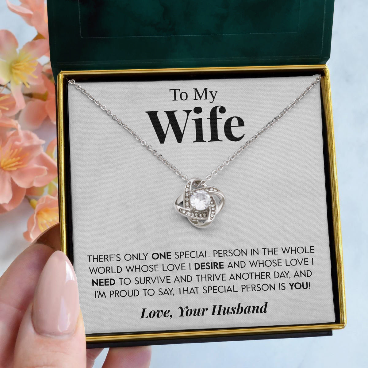 To My Wife | "Special Person" | Love Knot Necklace