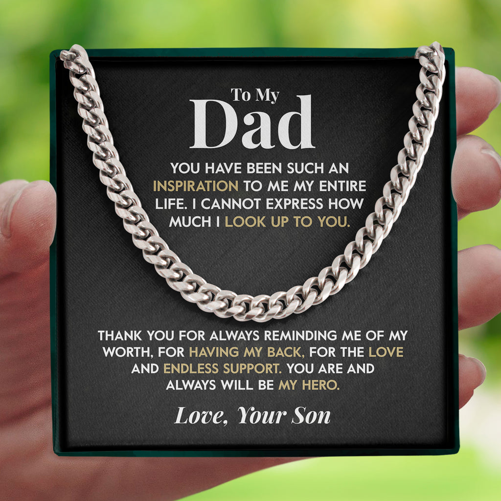 Load image into Gallery viewer, To My Dad | &quot;My Greatest Hero&quot; | Cuban Chain Link
