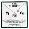 To My Mommy | "Love Kisses and Kicks" | Baby Feet Necklace