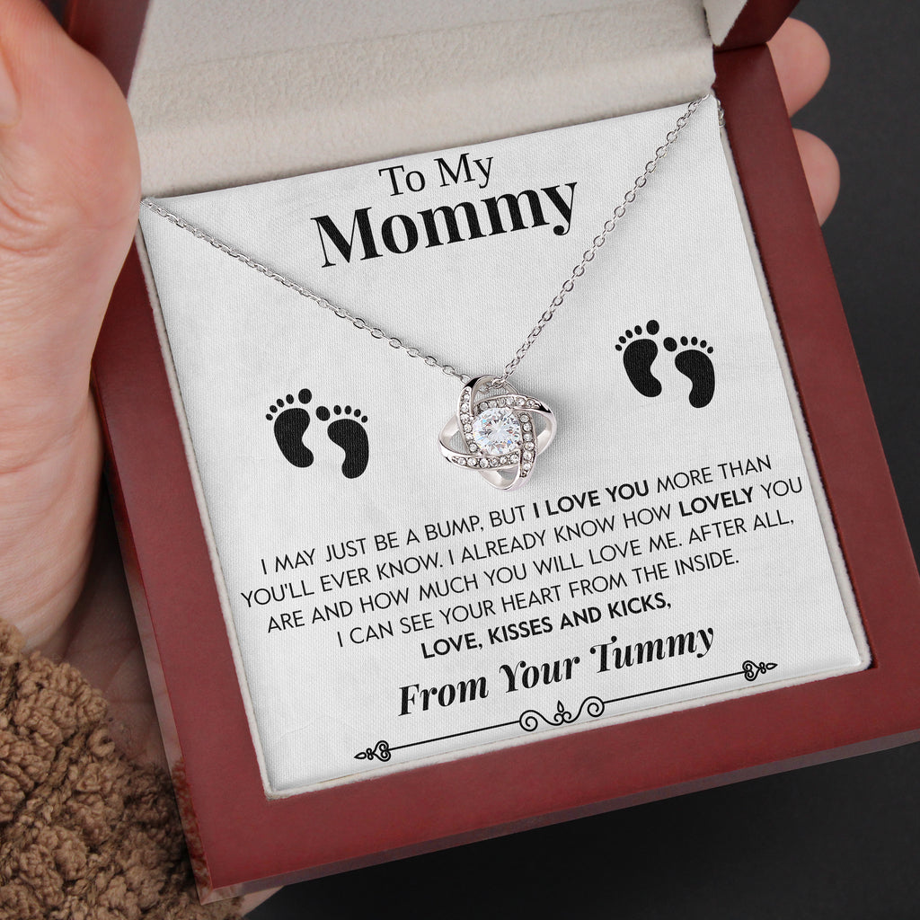 Load image into Gallery viewer, To My Mommy | &quot;Love Kisses and Kicks&quot; | Love Knot Necklace
