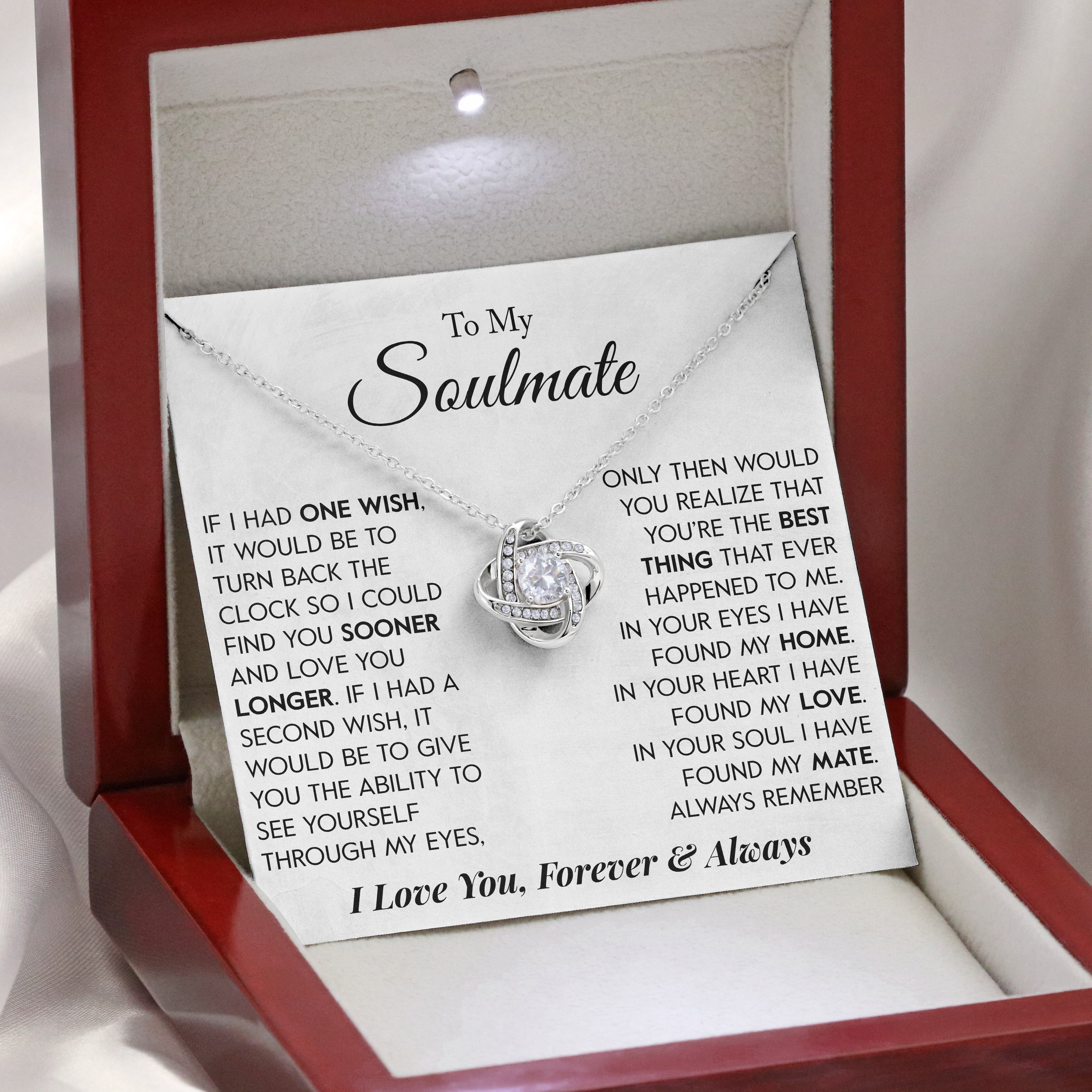 To My Soulmate | "Two Wishes" | Love Knot Necklace