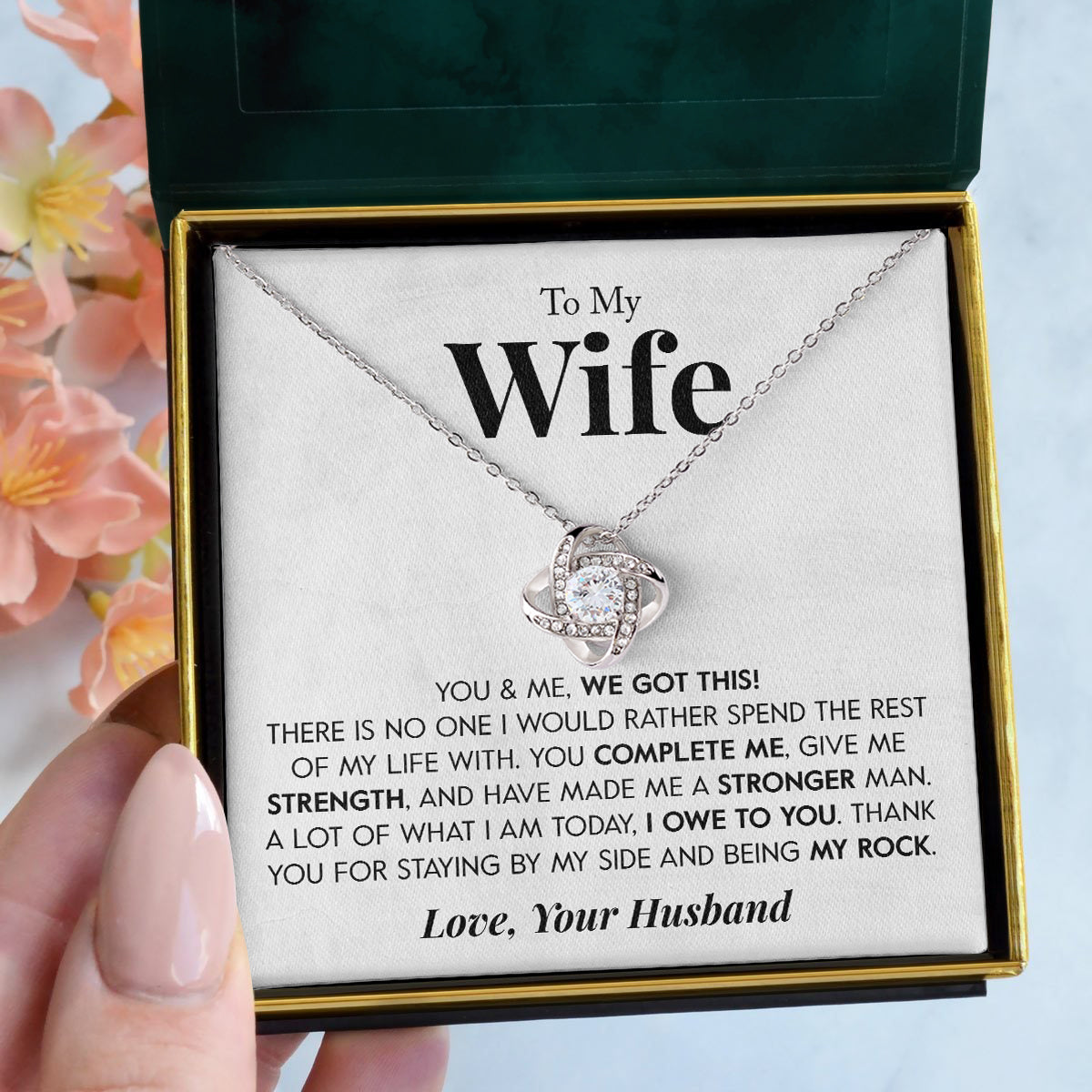 To My Wife | "My Rock" | Love Knot Necklace
