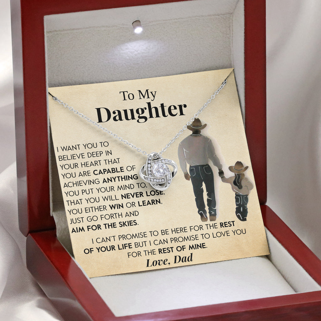 Load image into Gallery viewer, To My Daughter | &quot;Aim For The Skies&quot; | Love Knot Necklace
