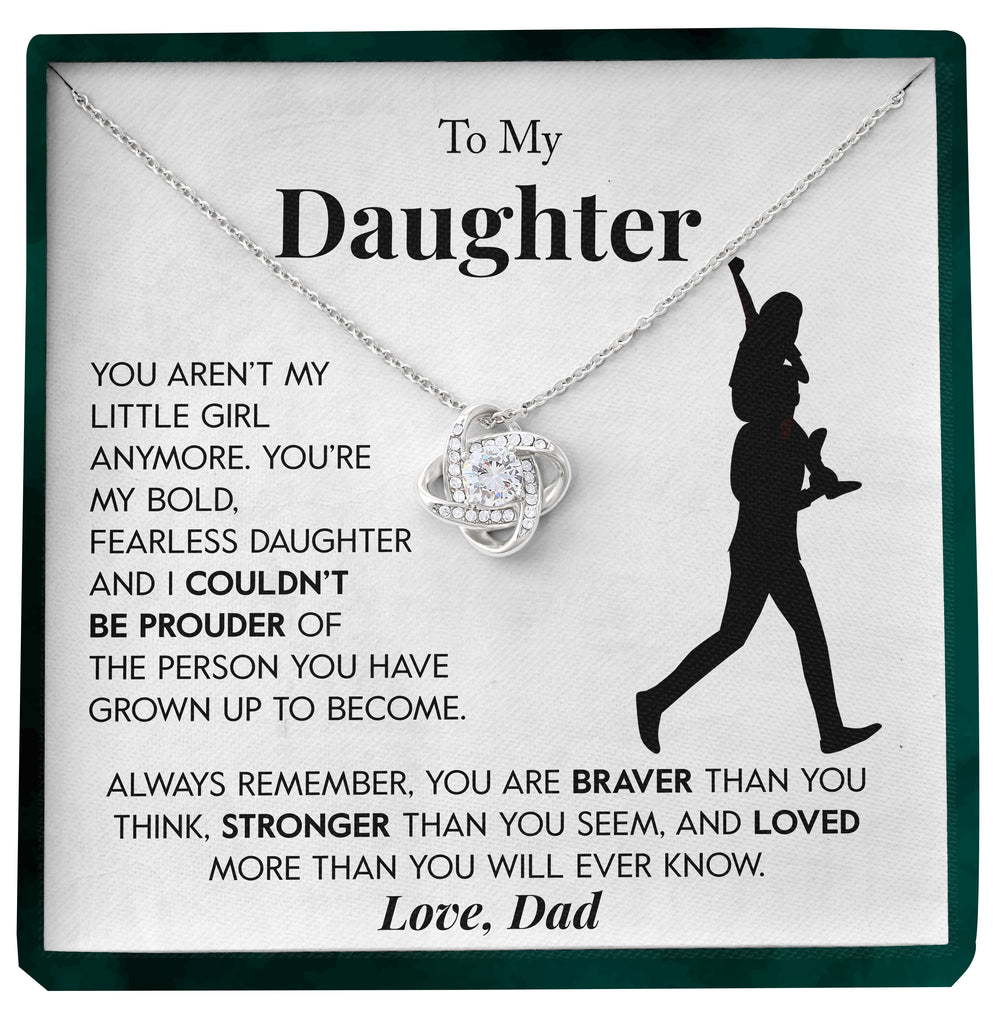Load image into Gallery viewer, To My Daughter | &quot;Fearless Daughter&quot; | Love Knot Necklace
