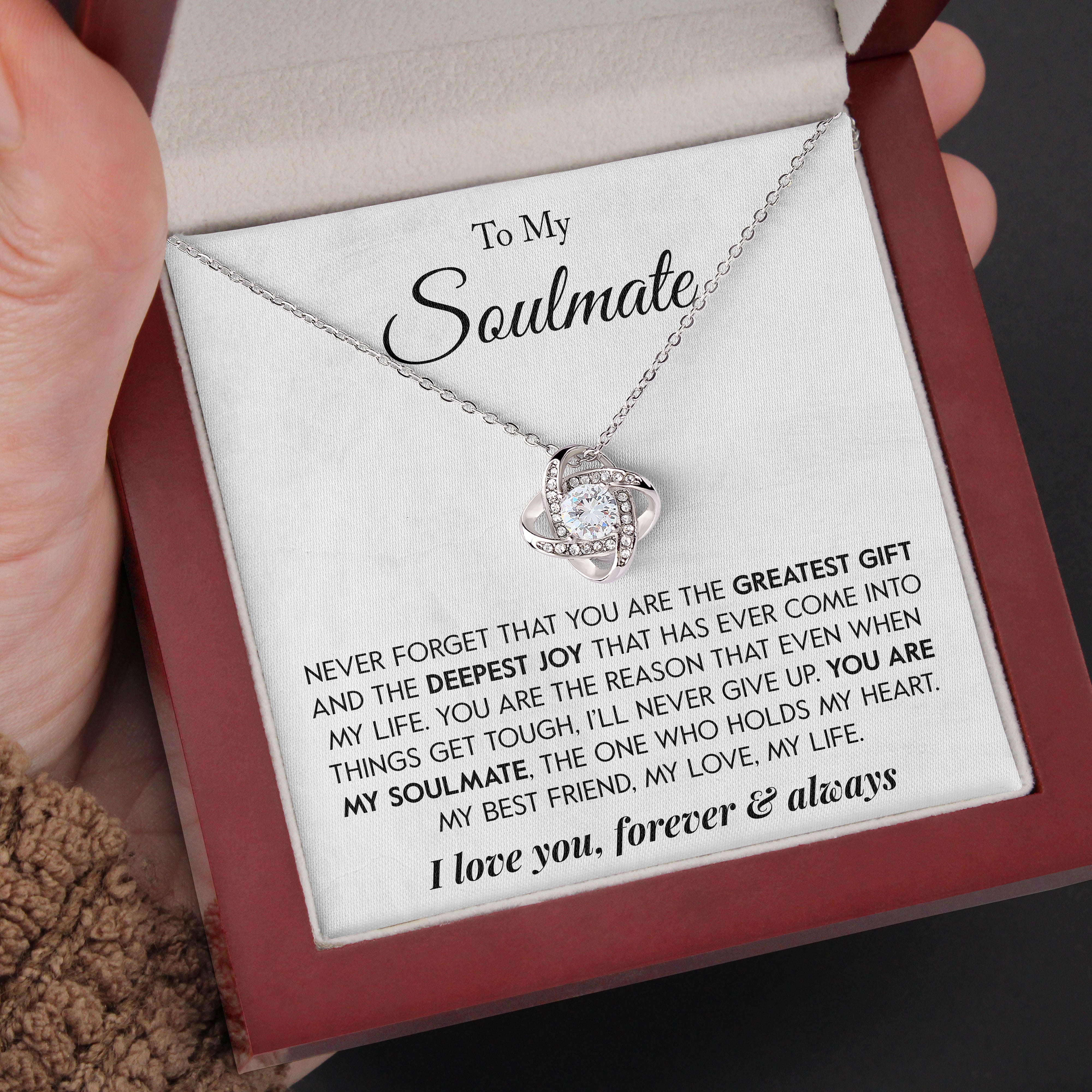To My Soulmate | "The Greatest Gift" | Love Knot Necklace