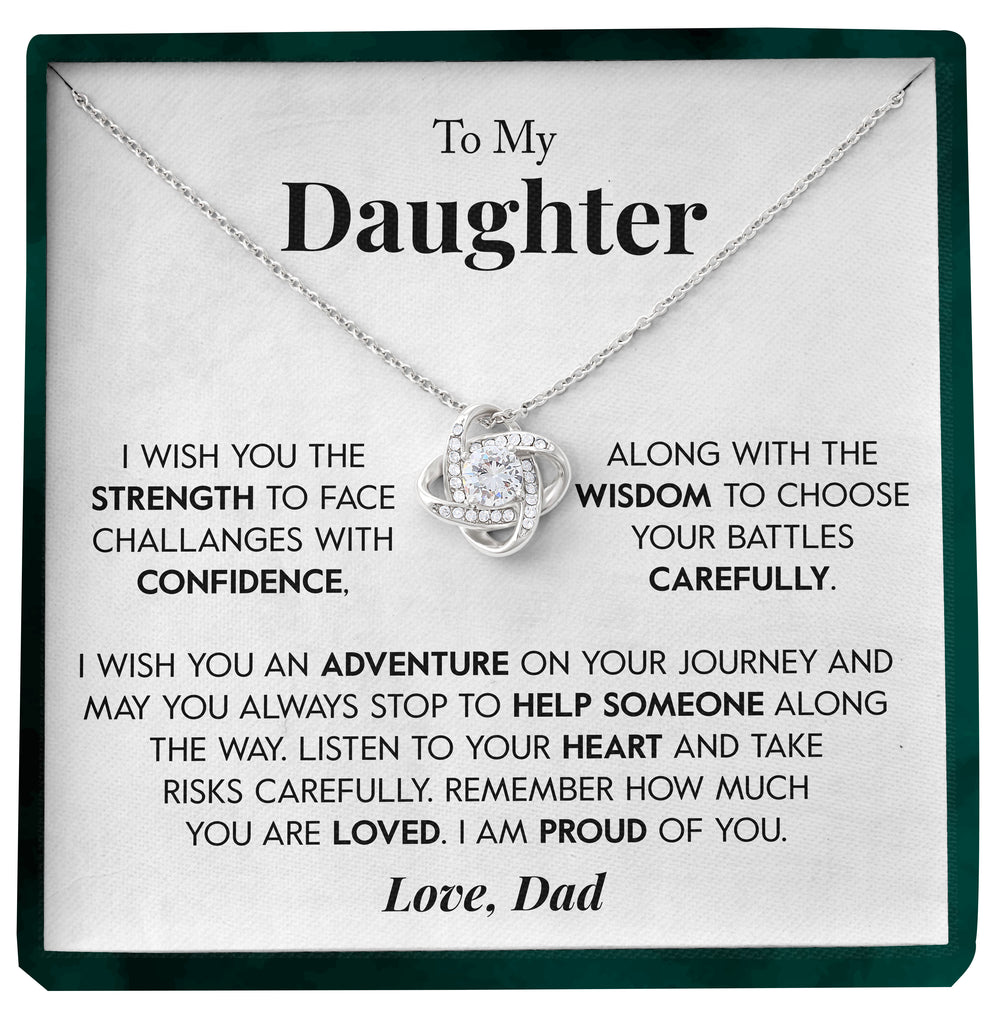 Load image into Gallery viewer, To My Daughter | &quot;Wish You An Adventure&quot; | Love Knot Necklace
