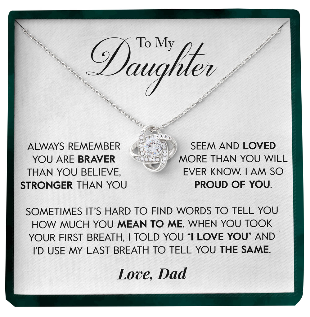 Load image into Gallery viewer, To My Daughter | &quot;Proud of You&quot; | Love Knot Necklace
