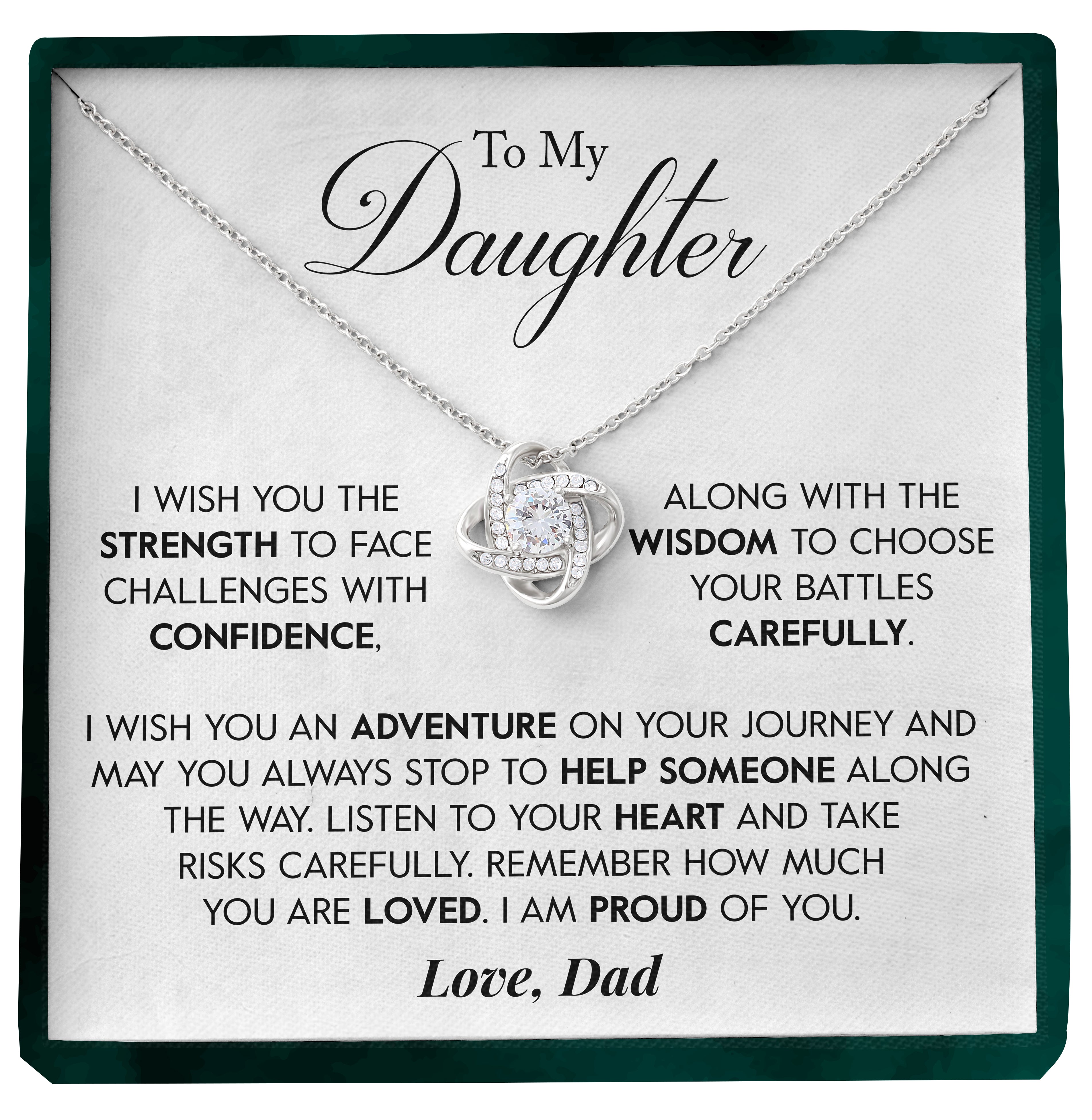 To My Daughter | "Wish You An Adventure" | Love Knot Necklace