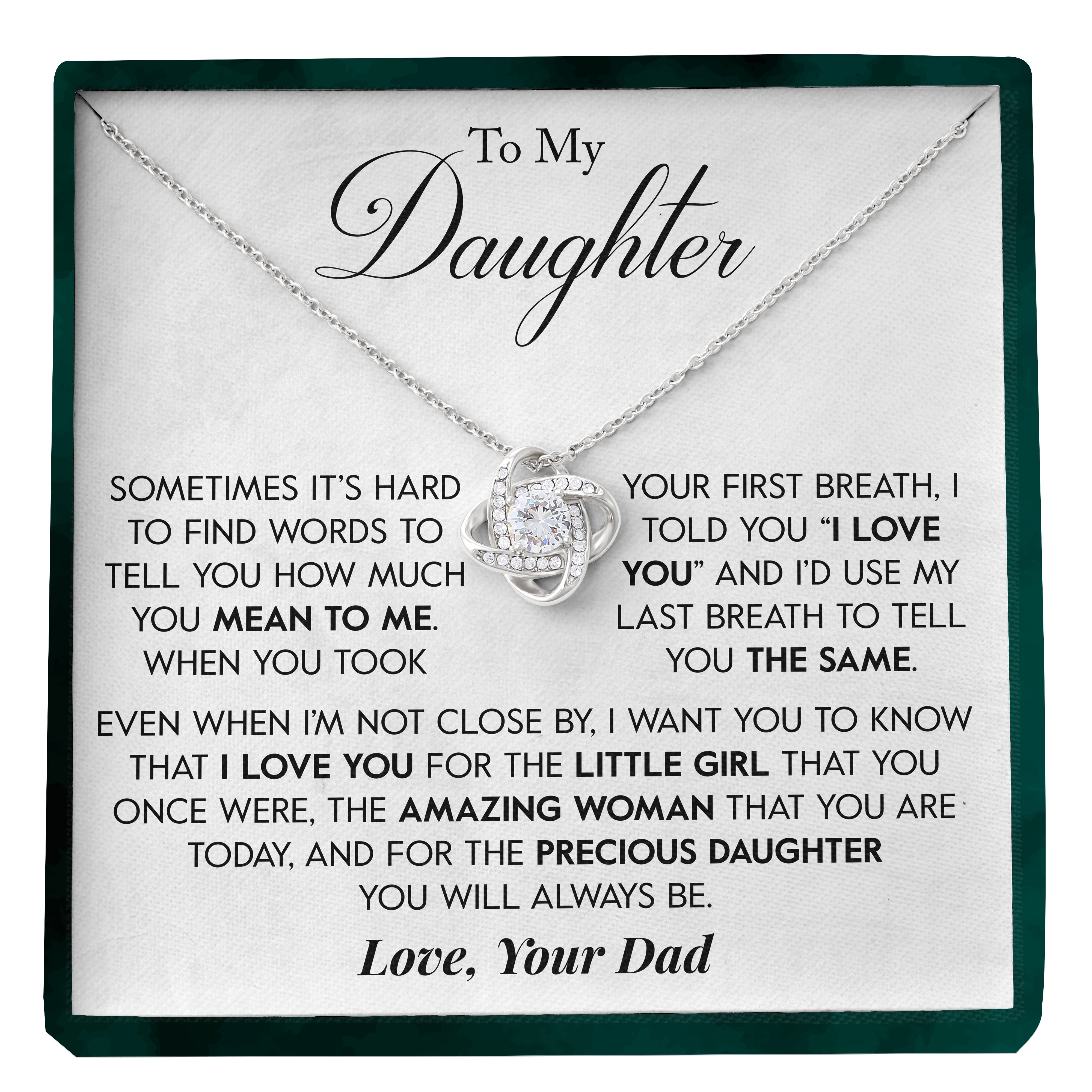To My Daughter | "Amazing Woman" | Love Knot Necklace