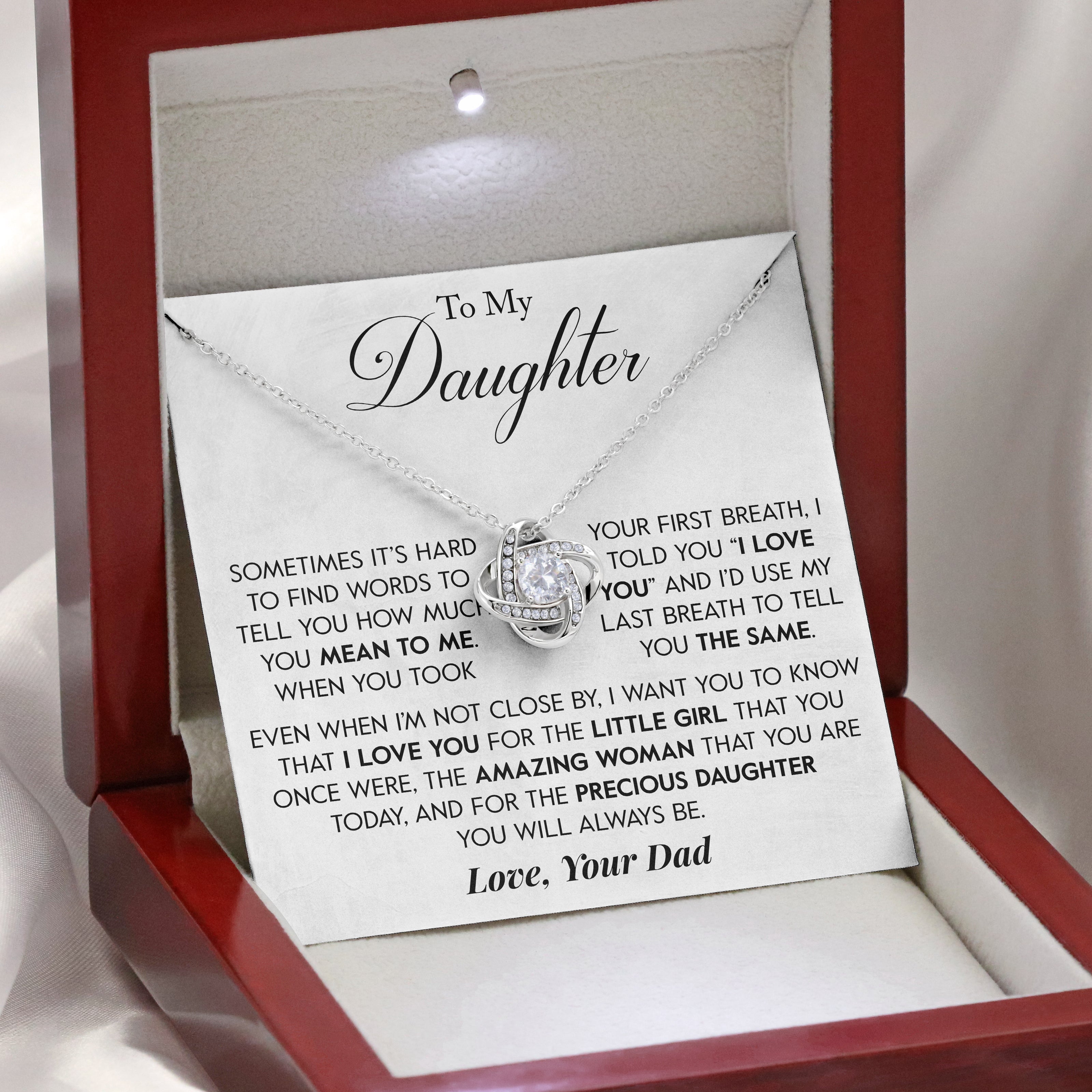 To My Daughter | "Amazing Woman" | Love Knot Necklace