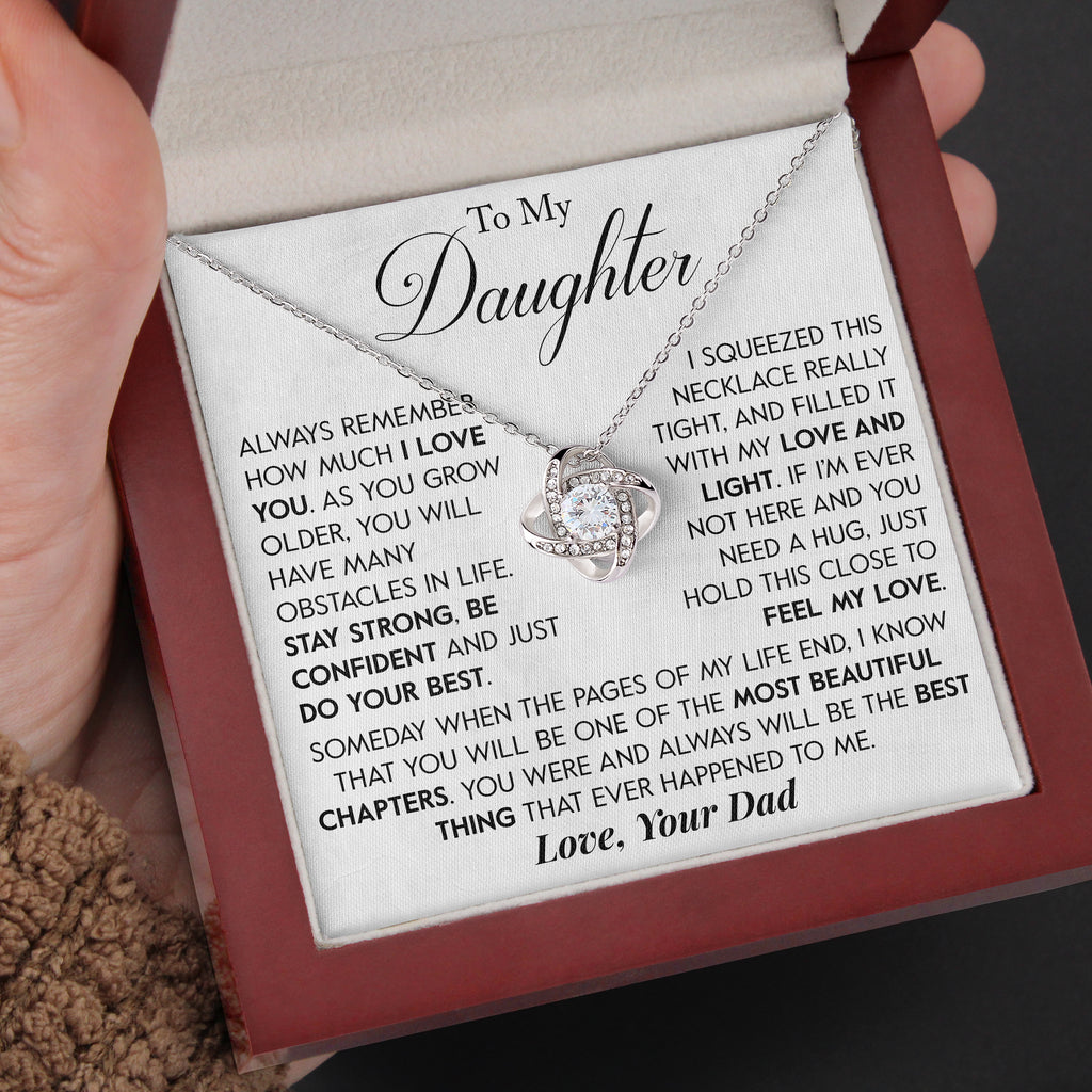 Load image into Gallery viewer, To My Daughter | &quot;Do Your Best&quot; | Love Knot Necklace
