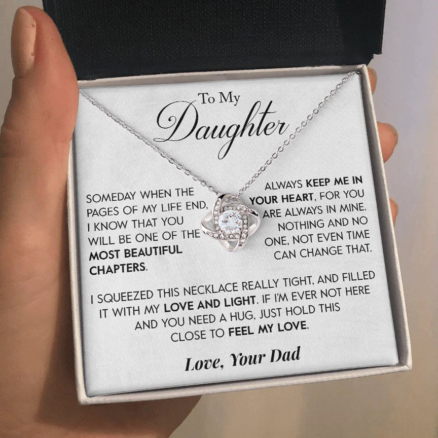 To My Daughter | "Pages of my Life" | Love Knot Necklace