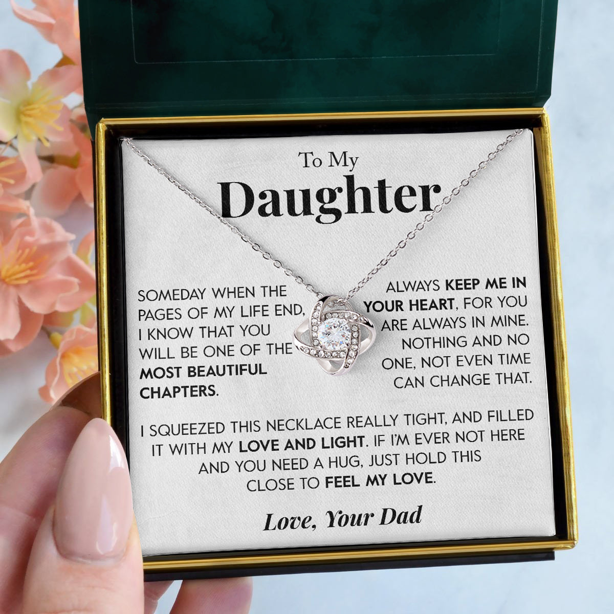 To My Daughter | "Do Your Best" | Love Knot Necklace
