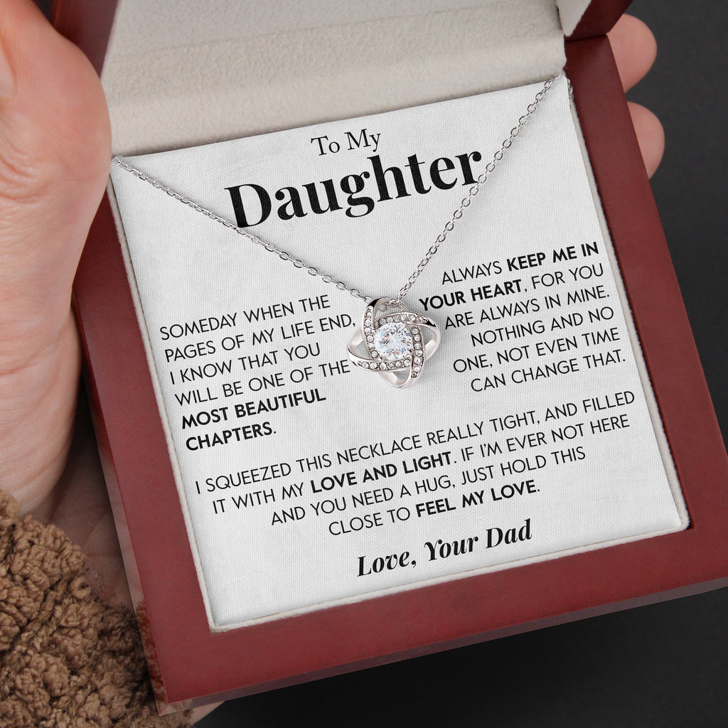 Load image into Gallery viewer, To My Daughter | &quot;Do Your Best&quot; | Love Knot Necklace
