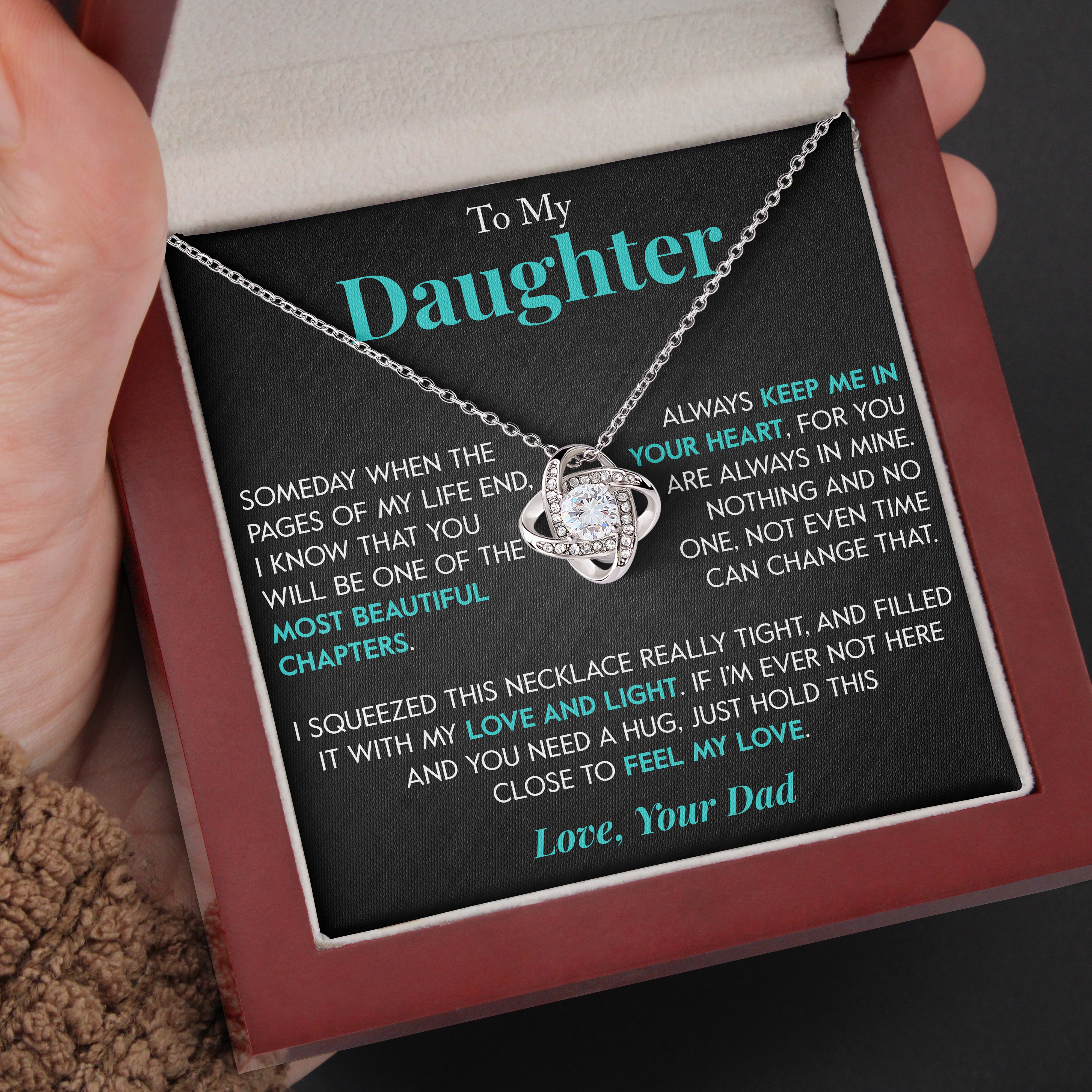 To My Daughter | "Pages of my Life" | Love Knot Necklace