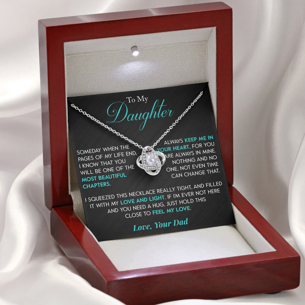Load image into Gallery viewer, To My Daughter | &quot;Pages of my Life&quot; | Love Knot Necklace
