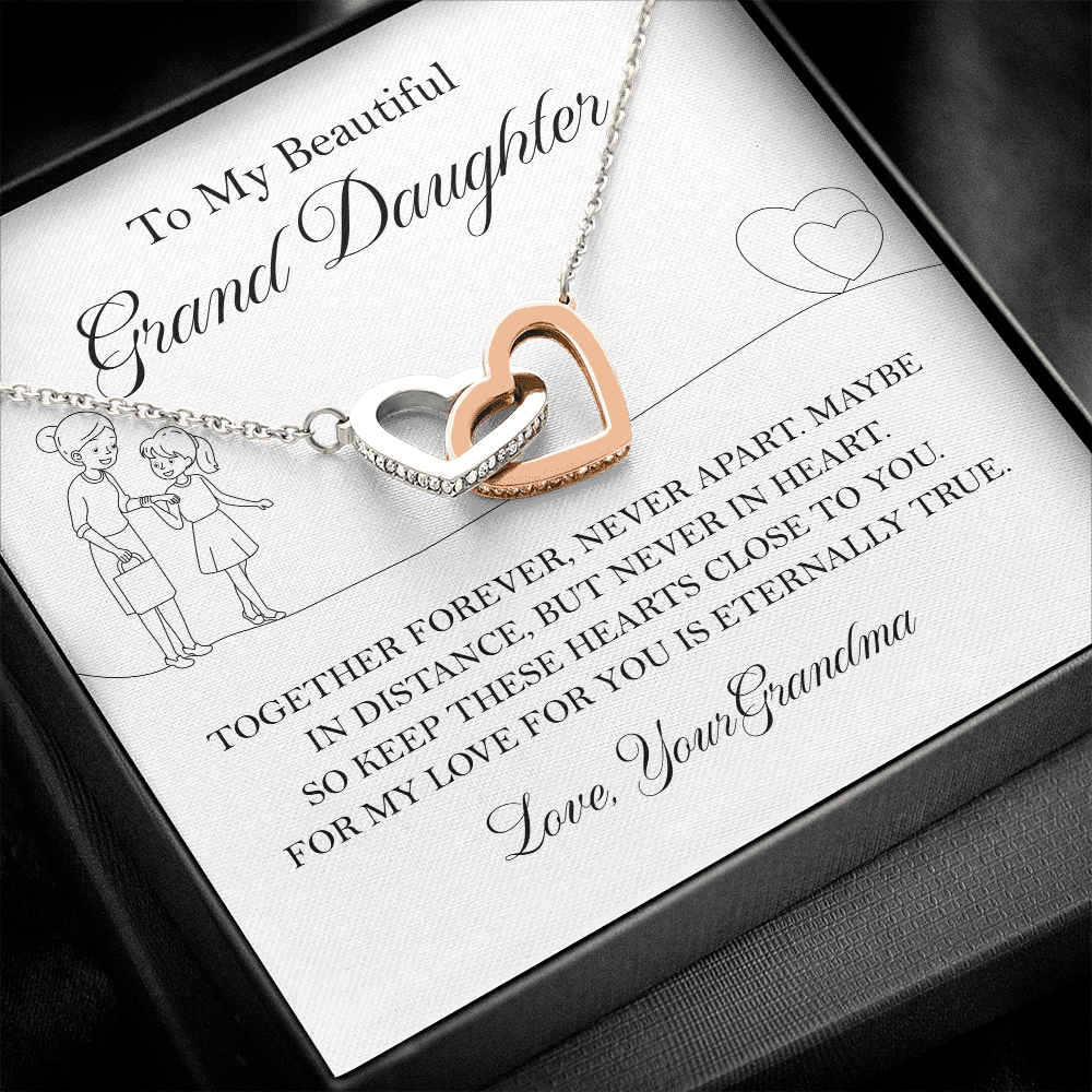 Load image into Gallery viewer, &quot;To my Beautiful Grand Daughter&quot; Joined Hearts Necklace
