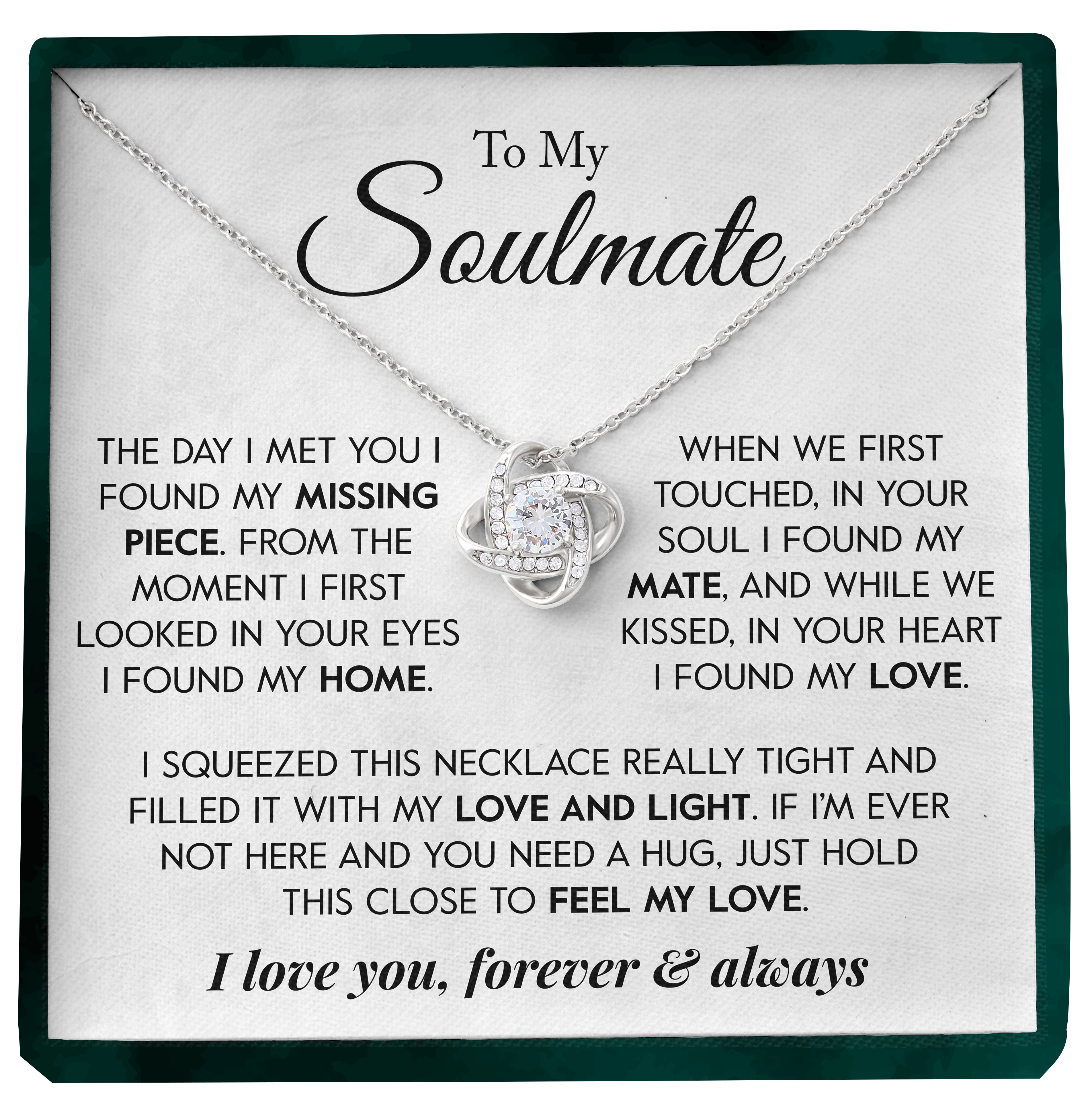 To My Soulmate | "Missing Piece" | Love Knot Necklace