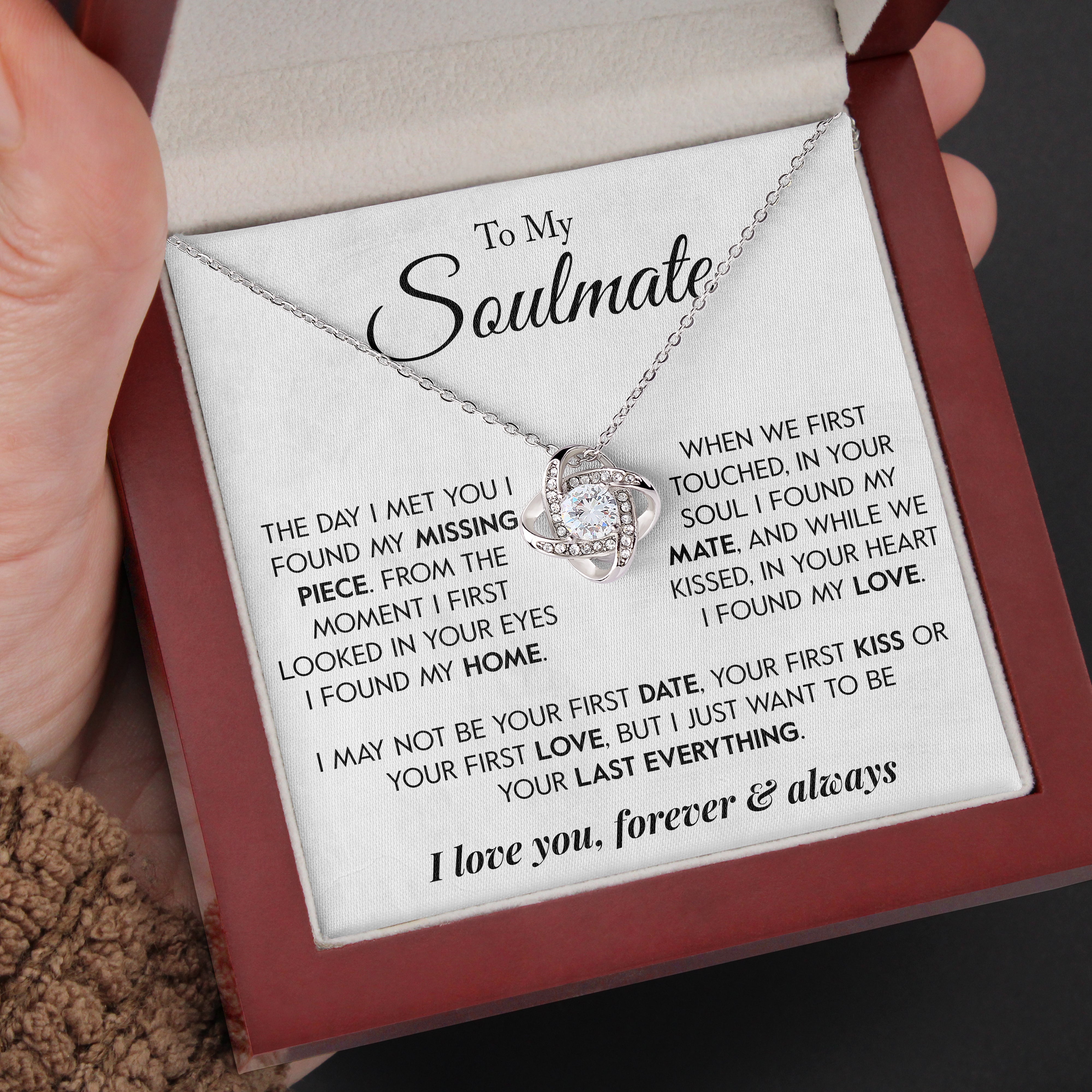 To My Soulmate | "I Found My Love" | Love Knot Necklace