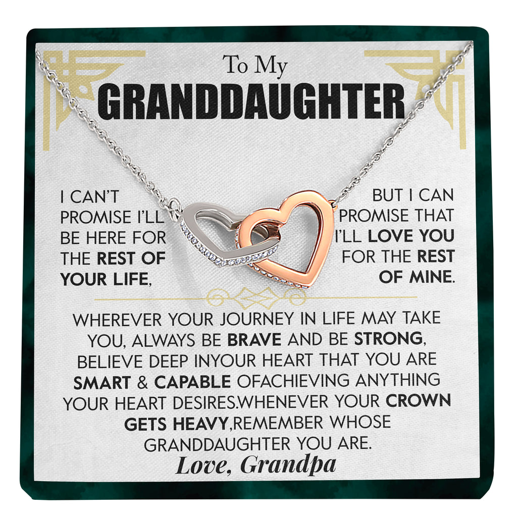 Load image into Gallery viewer, To My Granddaughter | &quot;Rest of my Life&quot; | Interlocking Hearts Necklace
