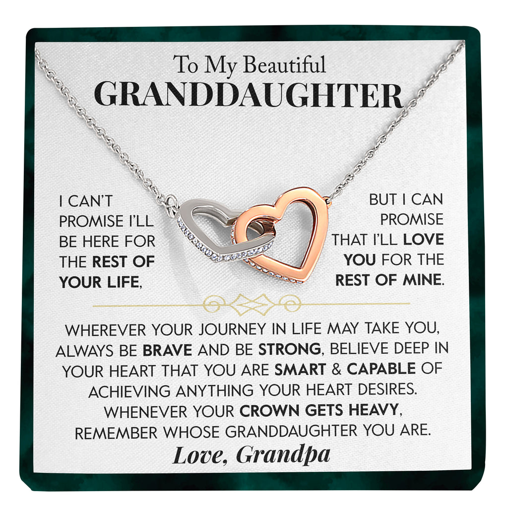 Load image into Gallery viewer, To My Beautiful Granddaughter | &quot;Rest of my Life&quot; | Interlocking Hearts Necklace
