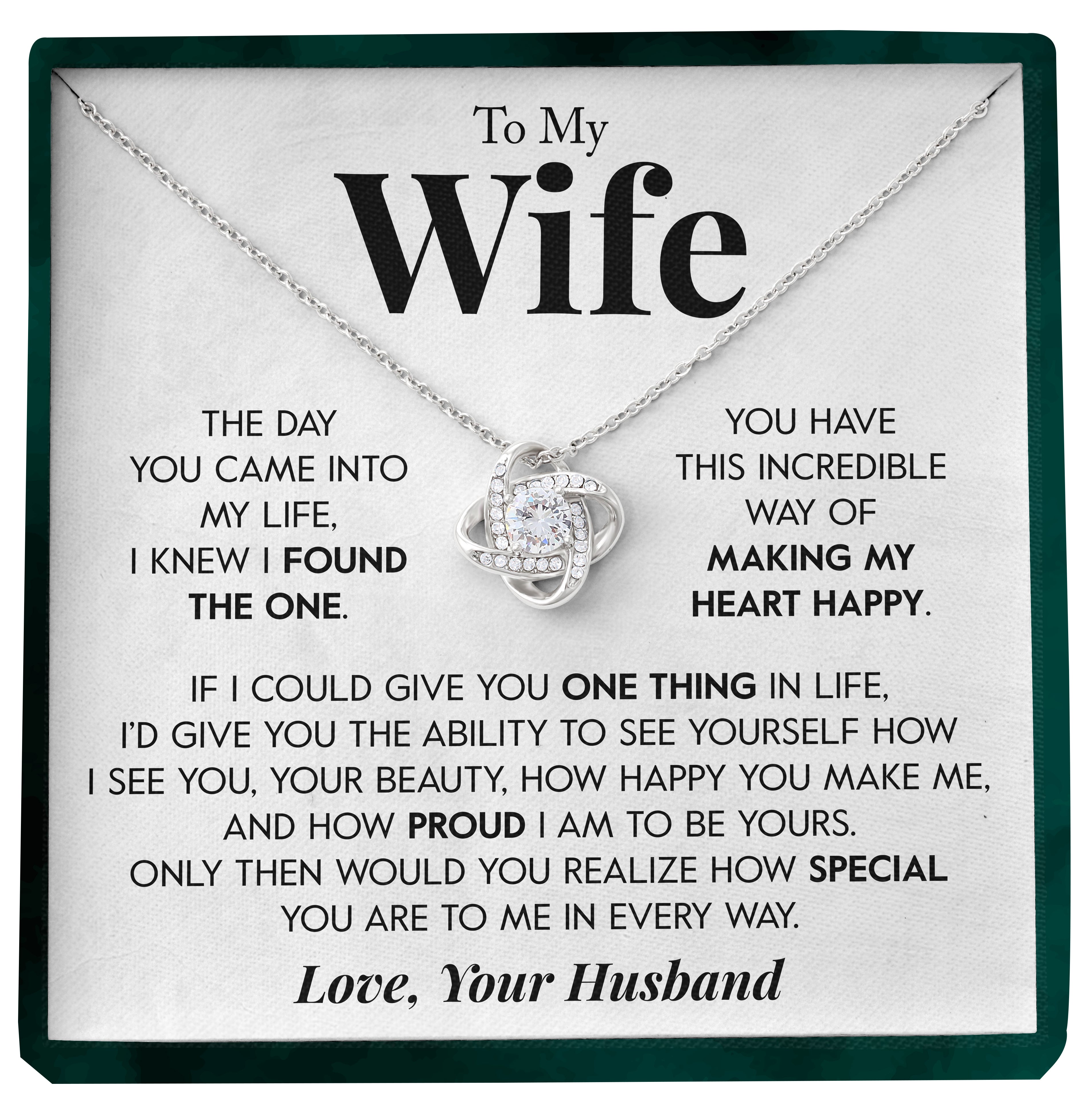 To My Wife | "Found the One" | Love Knot Necklace