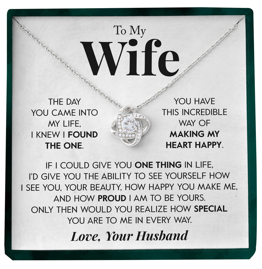 Load image into Gallery viewer, To My Wife | &quot;Found the One&quot; | Love Knot Necklace
