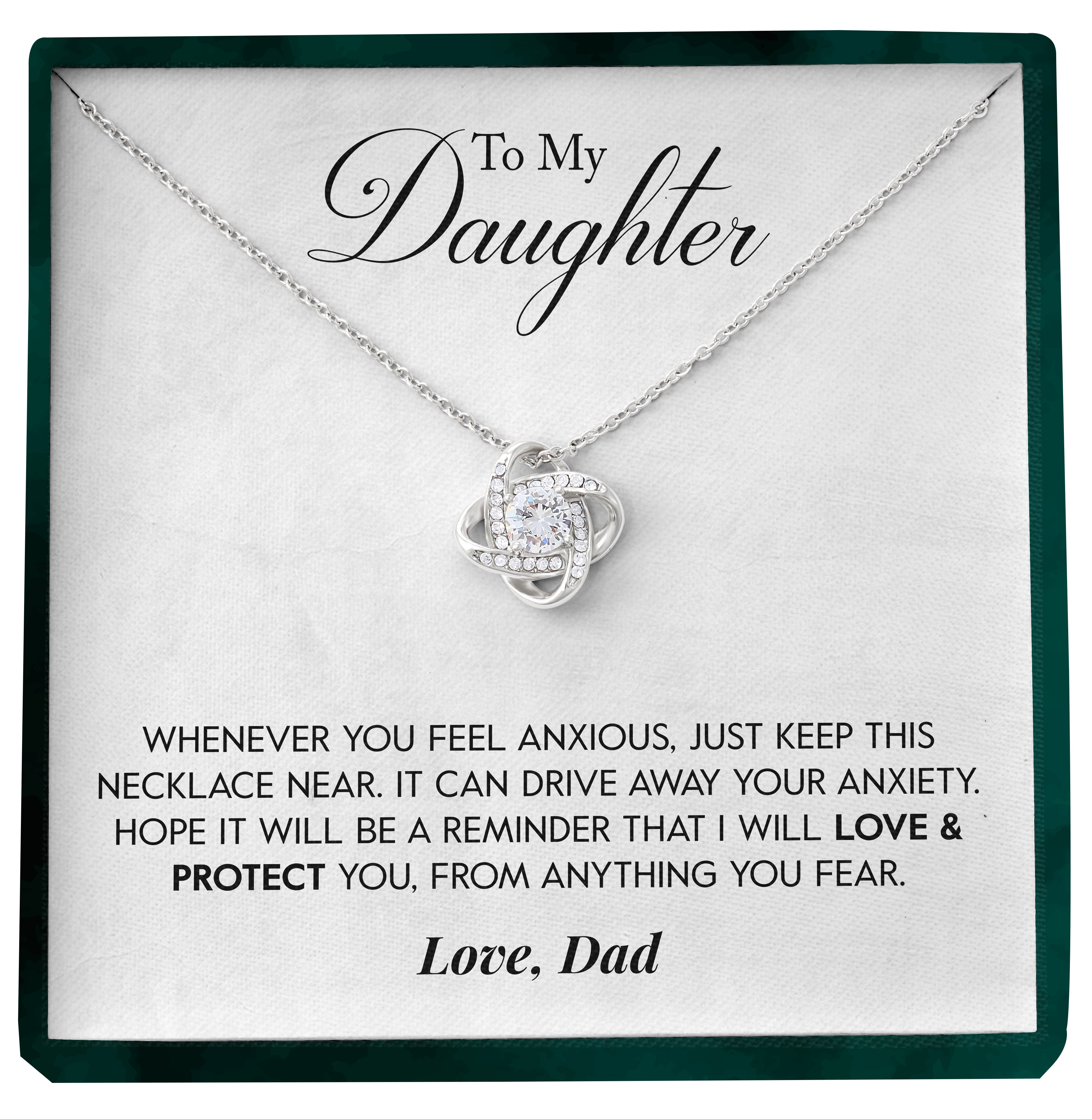 To My Daughter | "Protect and Love" | Love Knot Necklace