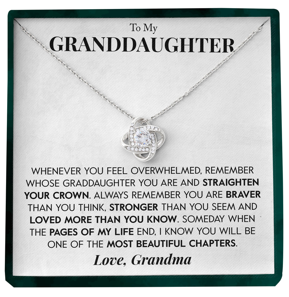 Load image into Gallery viewer, To My Granddaughter | &quot;Loved&quot; | Love Knot Necklace
