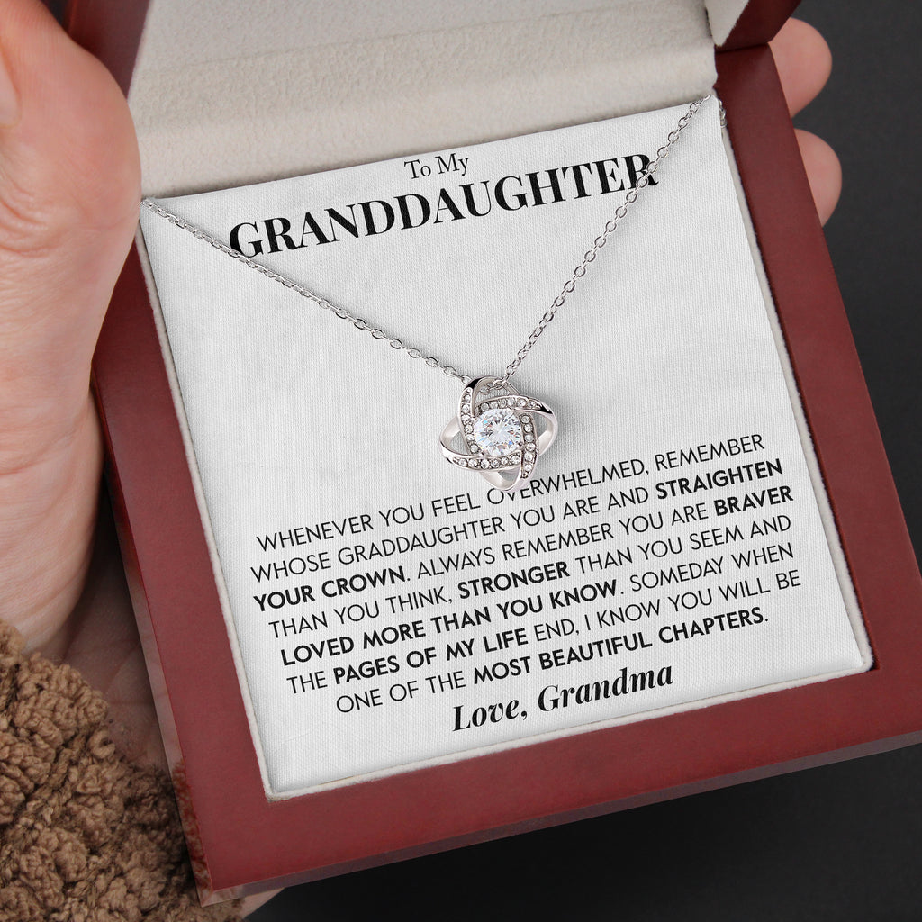 Load image into Gallery viewer, To My Granddaughter | &quot;Loved&quot; | Love Knot Necklace
