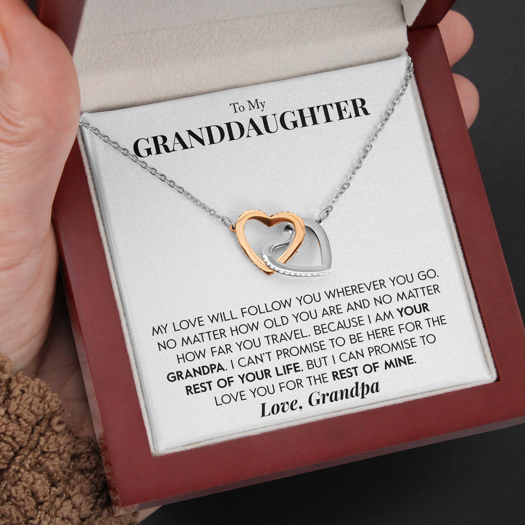 Load image into Gallery viewer, To My Granddaughter | &quot;Your Grandpa&quot; | Interlocking Hearts Necklace
