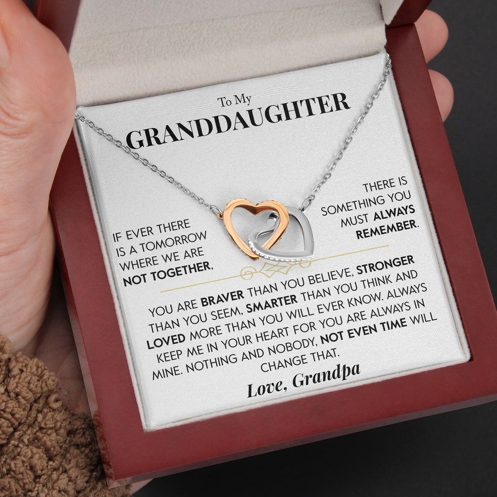 Load image into Gallery viewer, To My Granddaughter | &quot;Always Remember&quot; | Interlocking Hearts Necklace
