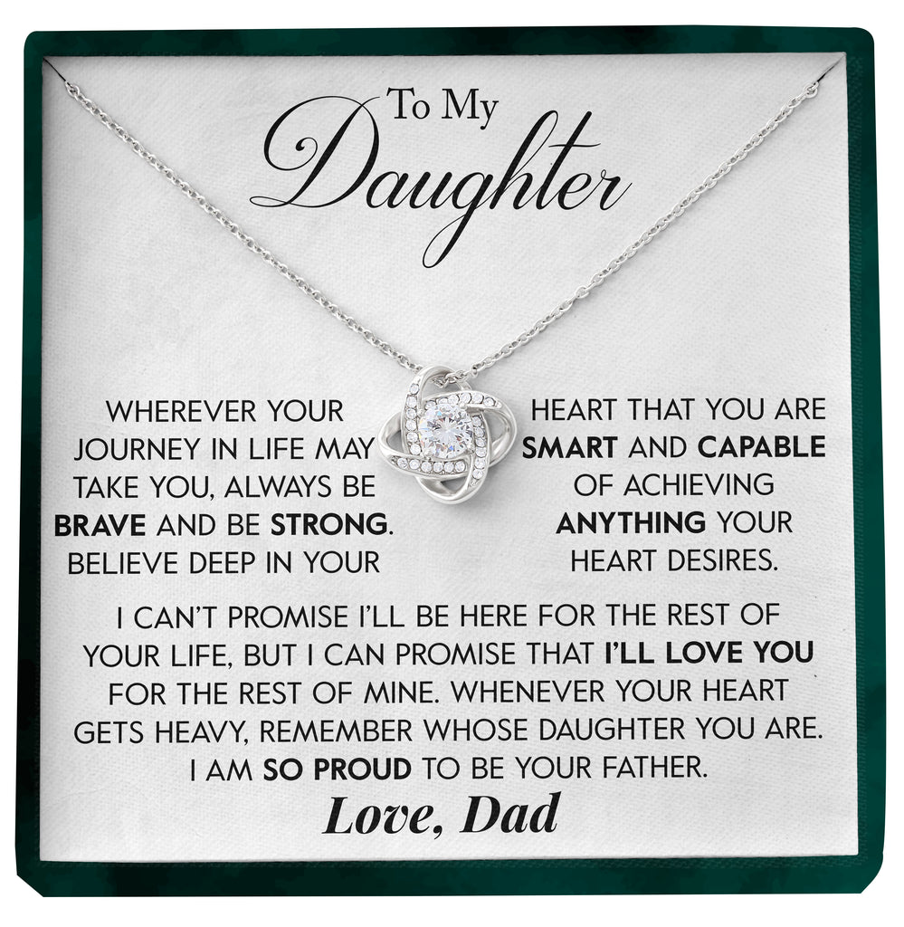 Load image into Gallery viewer, To My Daughter | &quot;Brave and Strong&quot; | Love Knot Necklace
