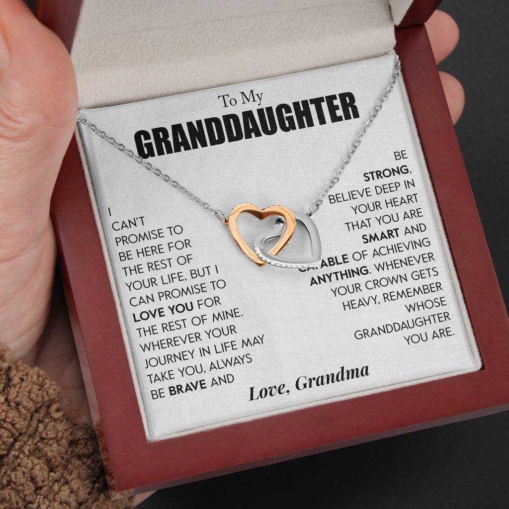 Load image into Gallery viewer, To My Granddaughter | &quot;Remember Who You Are&quot; | Interlocking Hearts Necklace
