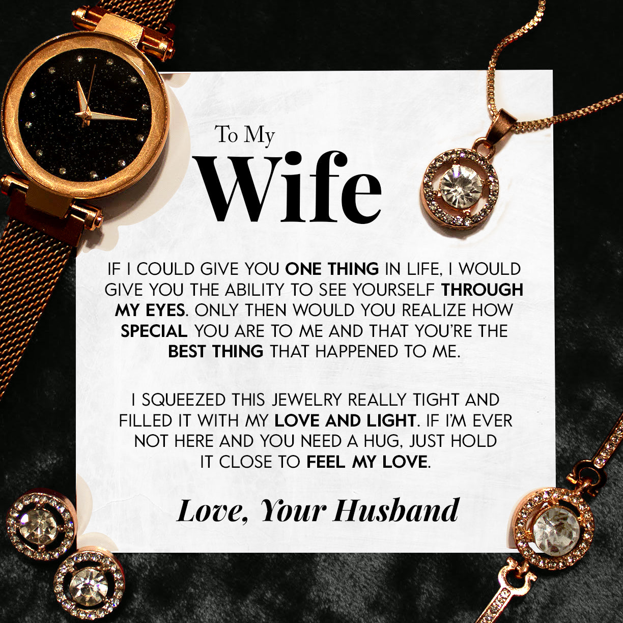 To My Wife | "Through My Eyes" | Cosmopolitan Jewelry Set