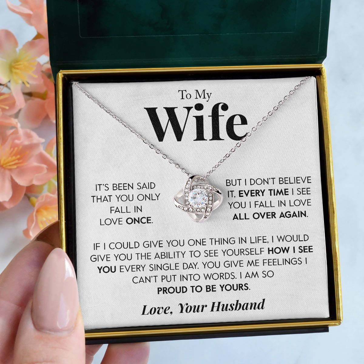 To My Wife | "Proud To Be Yours" | Love Knot Necklace