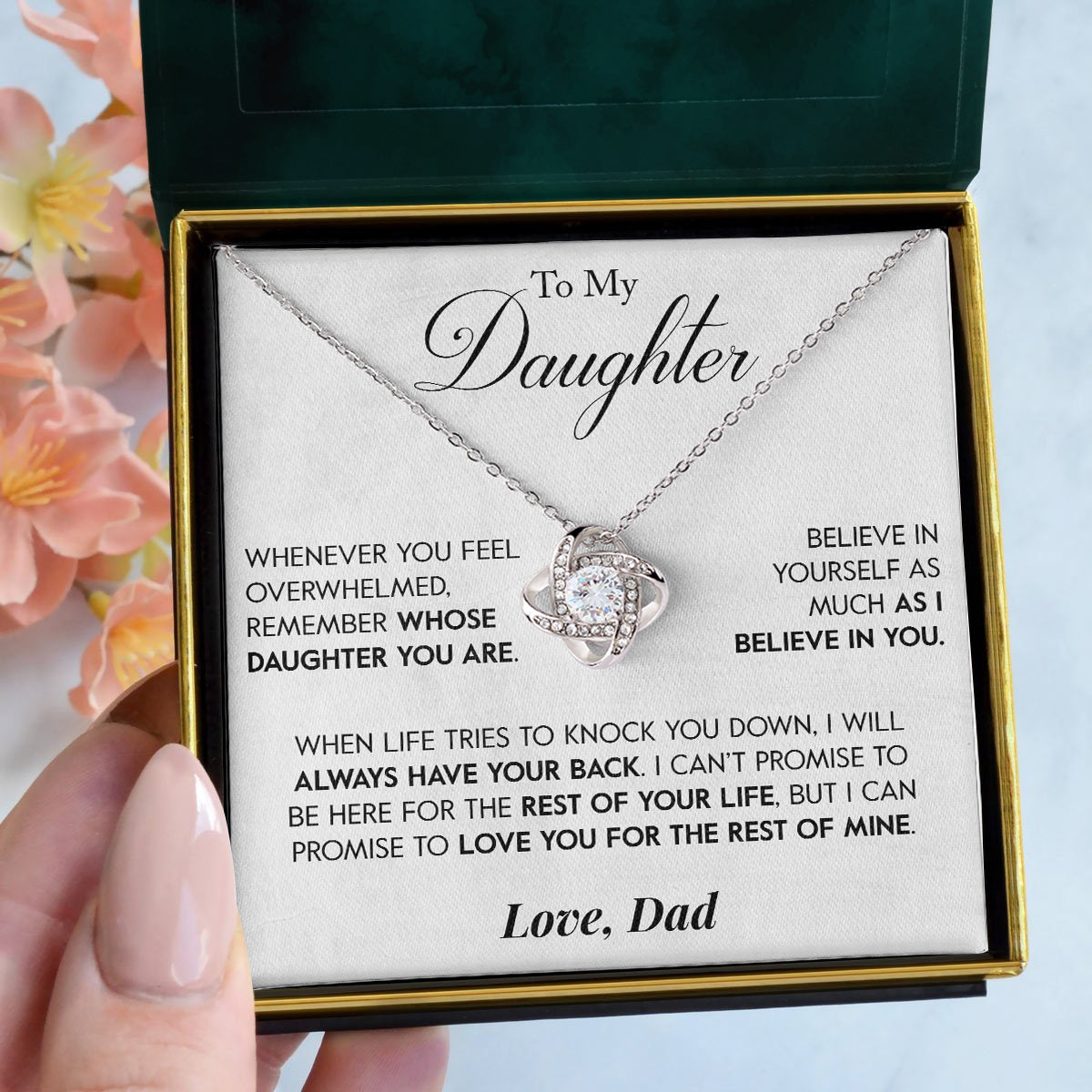 To My Daughter | "Always Have Your Back" | Love Knot Necklace