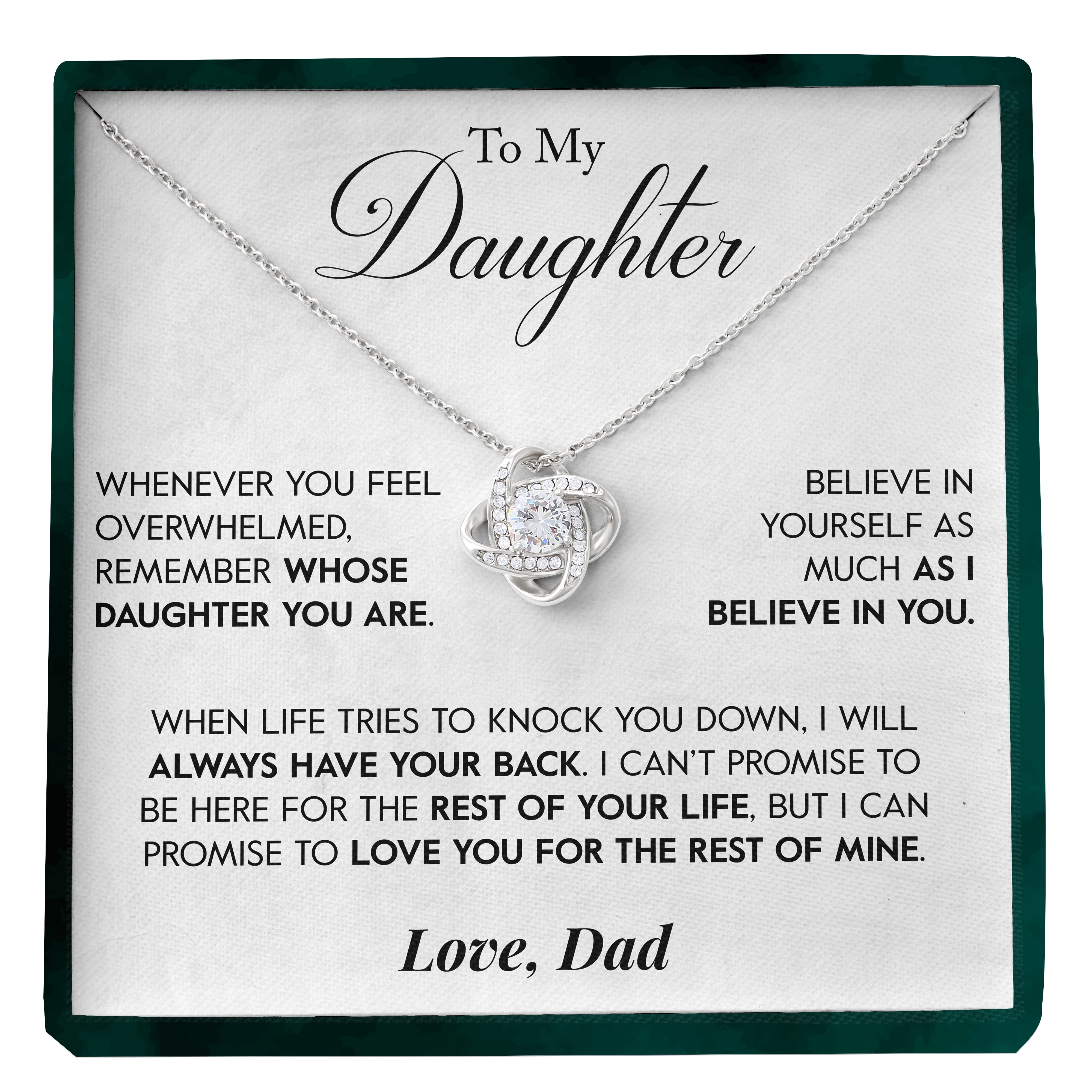 To My Daughter | "Always Have Your Back" | Love Knot Necklace