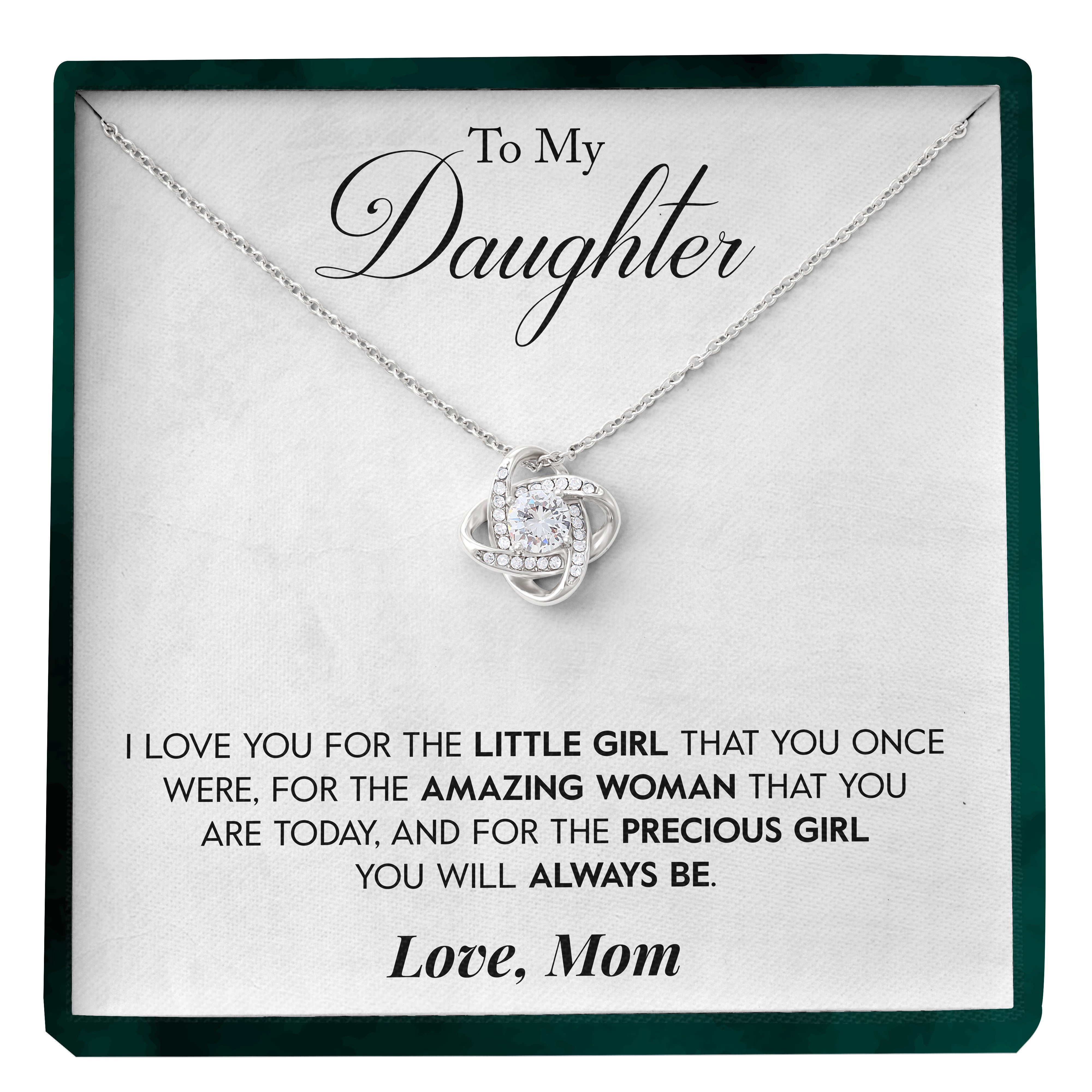 To My Daughter | "Precious Daughter" | Love Knot Necklace