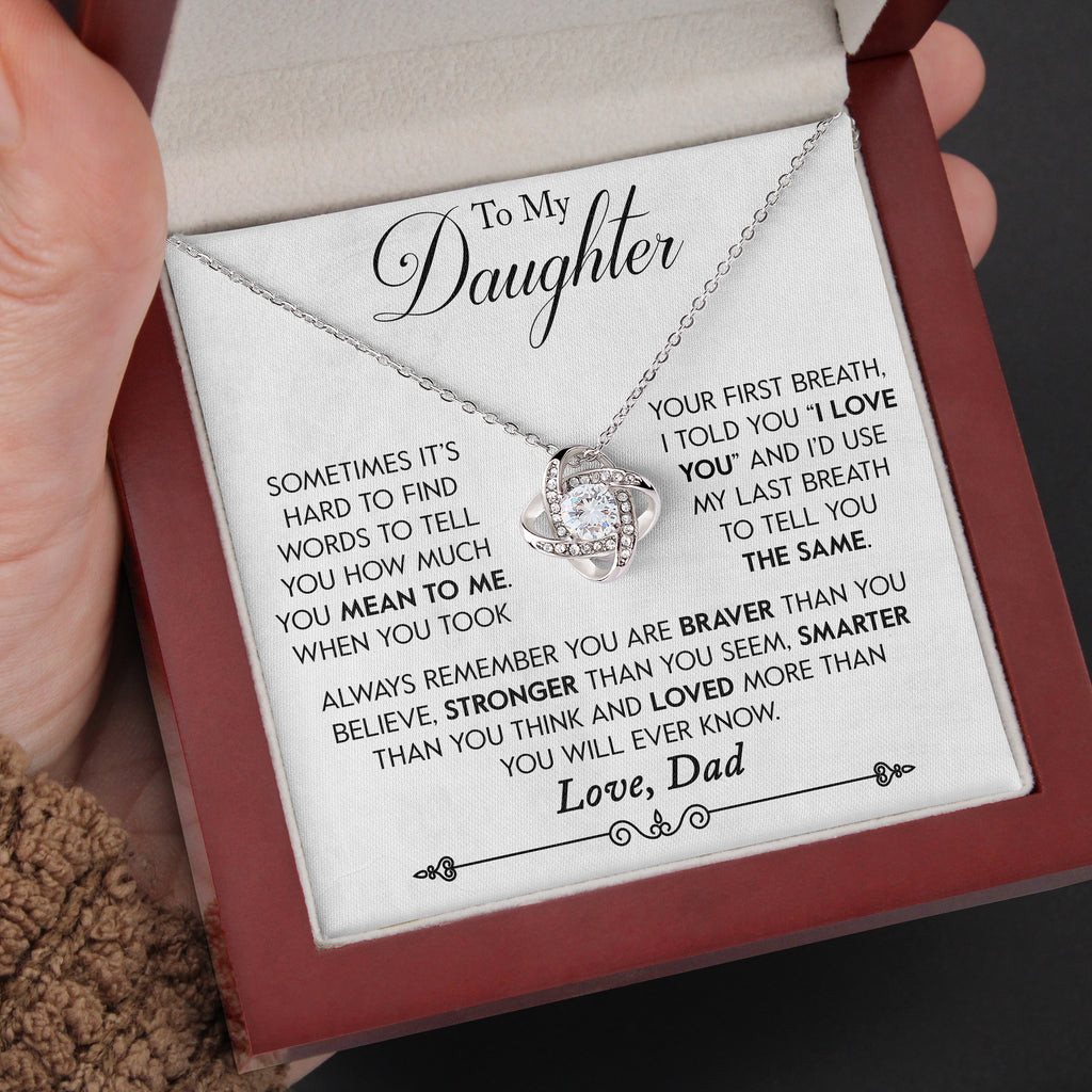 Load image into Gallery viewer, To My Daughter | &quot;My Last Breath&quot; | Love Knot Necklace
