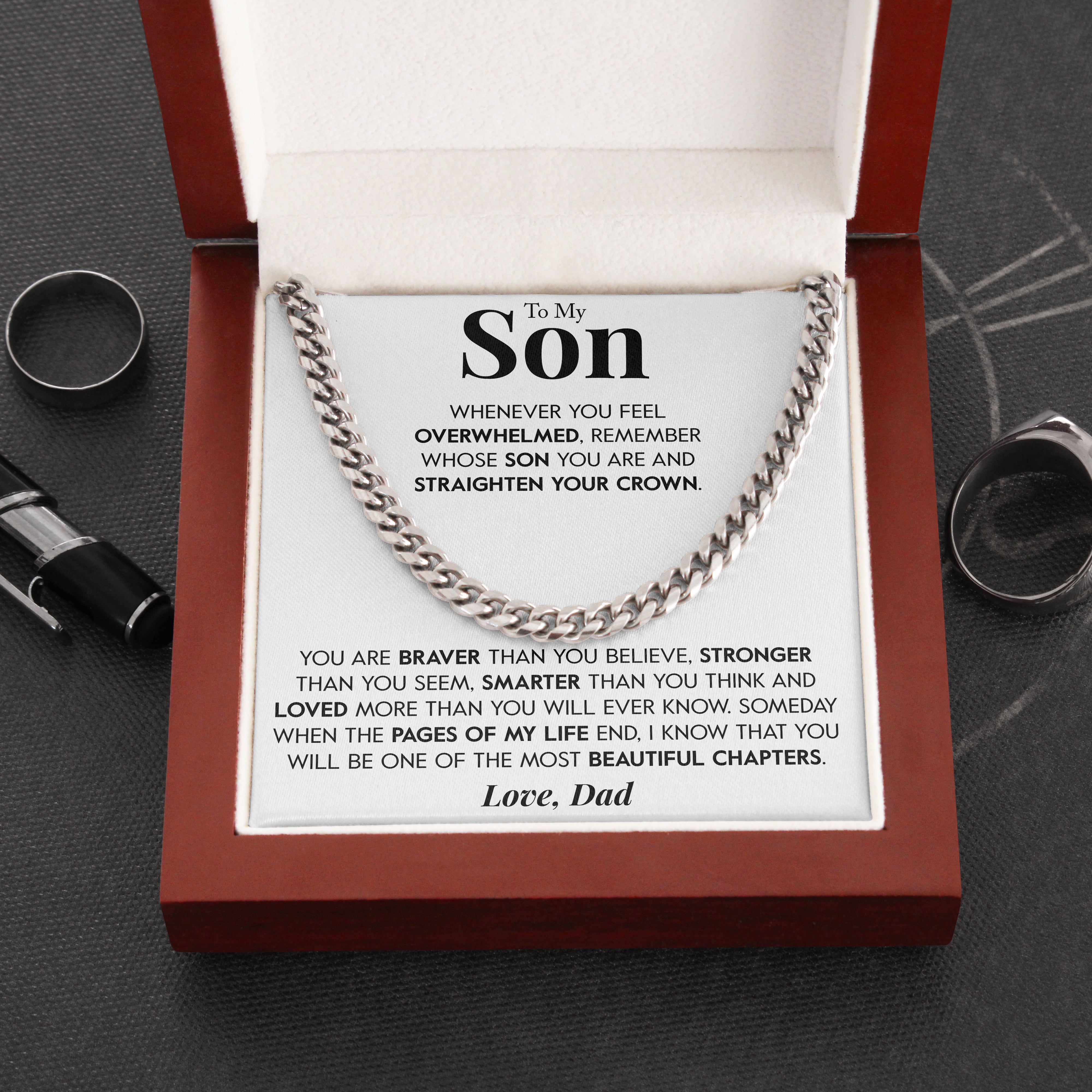 To My Son | "Straighten Your Crown" | Cuban Neck Chain