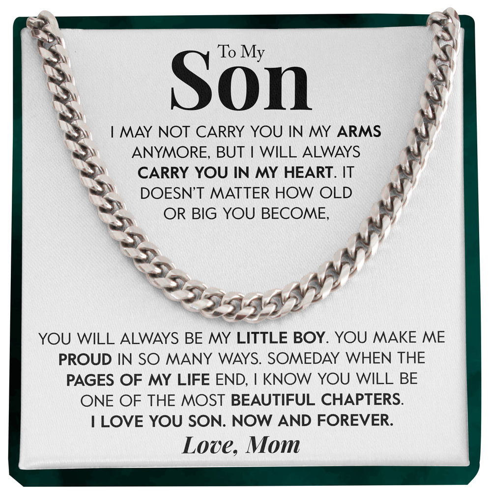 Load image into Gallery viewer, To My Son | &quot;Carry You In My Heart&quot; | Cuban Neck Chain
